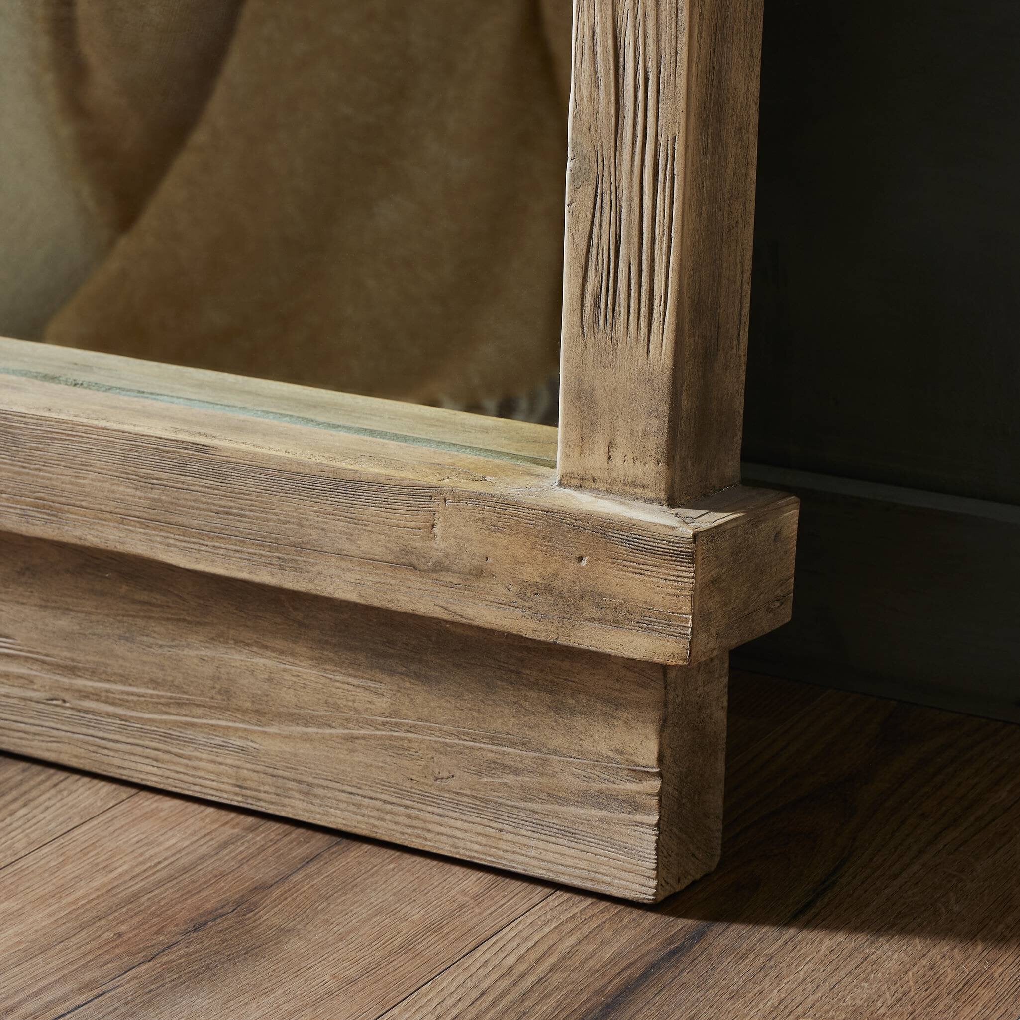 Four Hands Ledge Floor Mirror — Distressed Light Pine