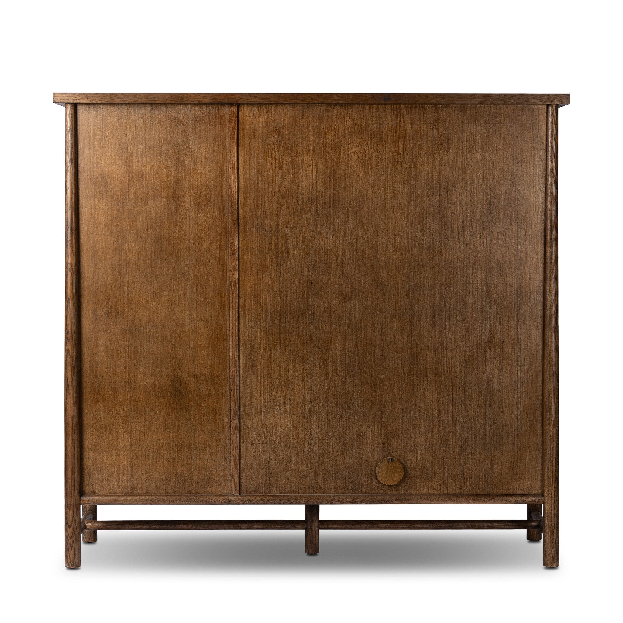 Four Hands Renaud 3-Door Cabinet — Dark Toasted Oak-Dark Toasted Oak Veneer