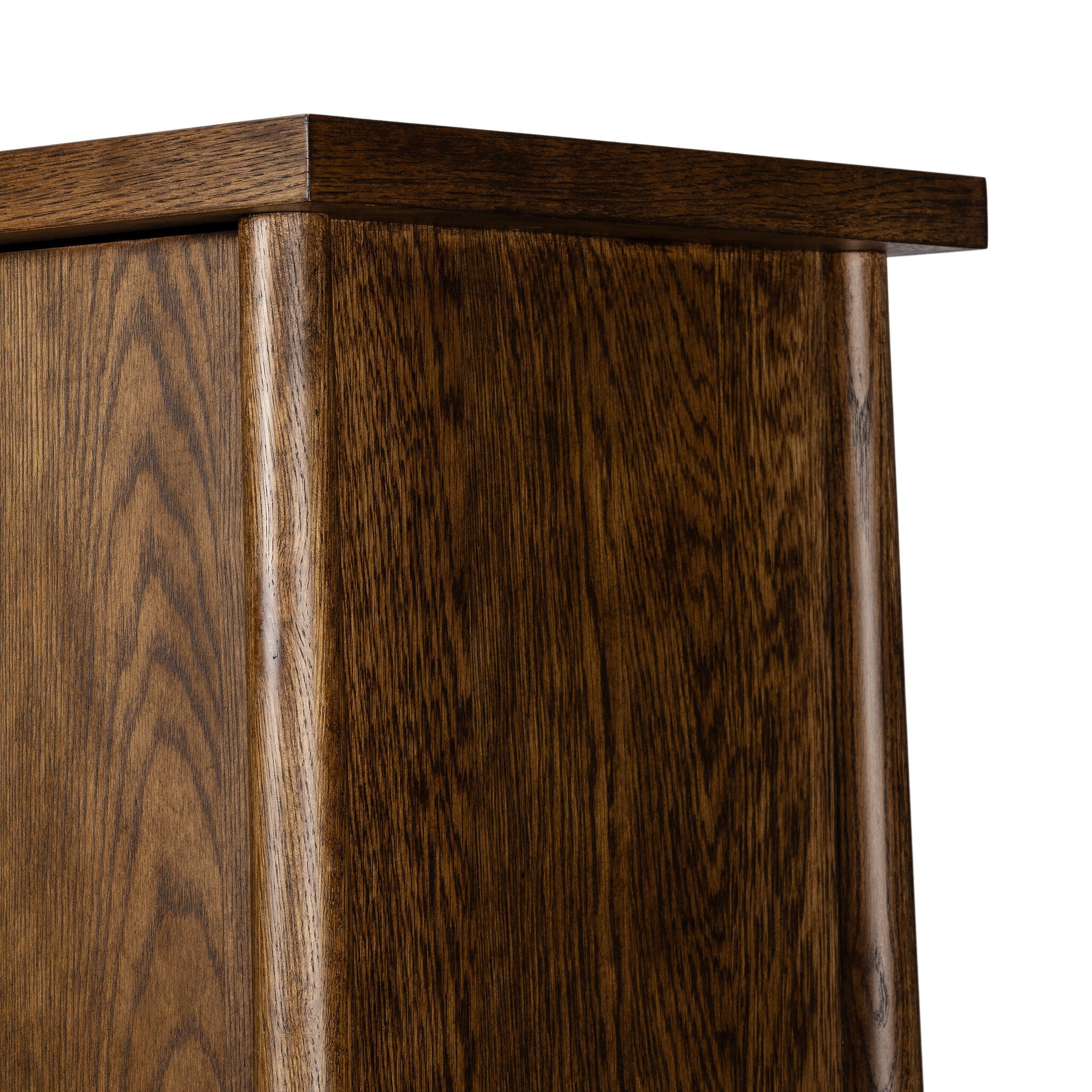 Four Hands Renaud 3-Door Cabinet — Dark Toasted Oak-Dark Toasted Oak Veneer