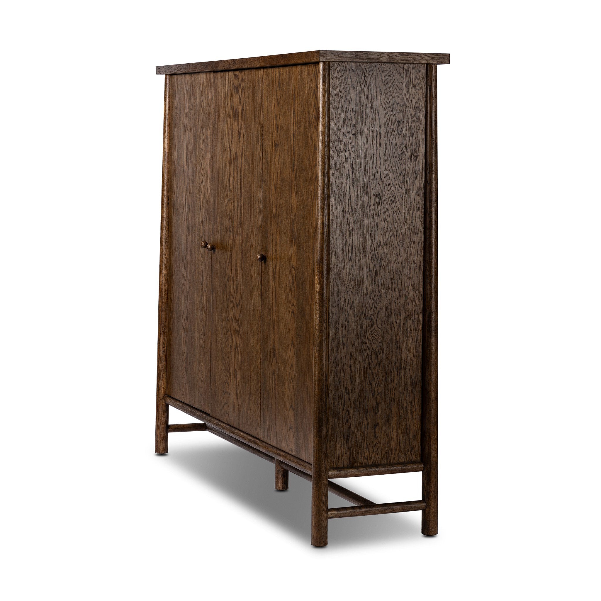 Four Hands Renaud 3-Door Cabinet — Dark Toasted Oak-Dark Toasted Oak Veneer