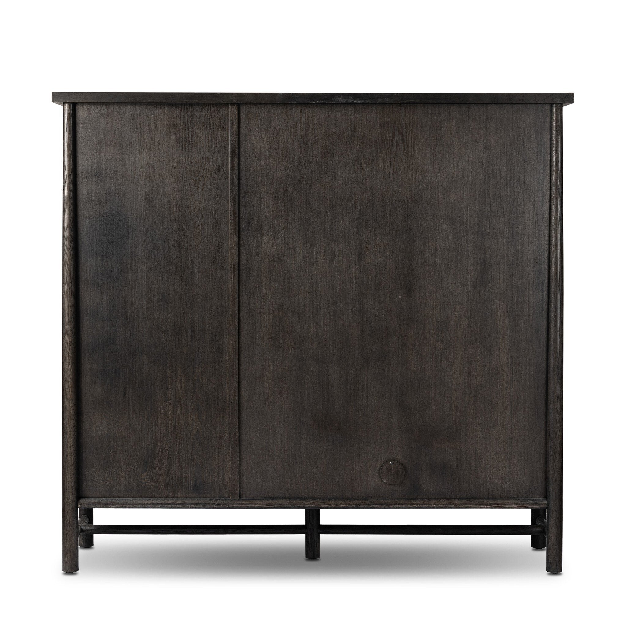 Four Hands Renaud 3-Door Cabinet — Charcoal Oak-Charcoal Oak Veneer