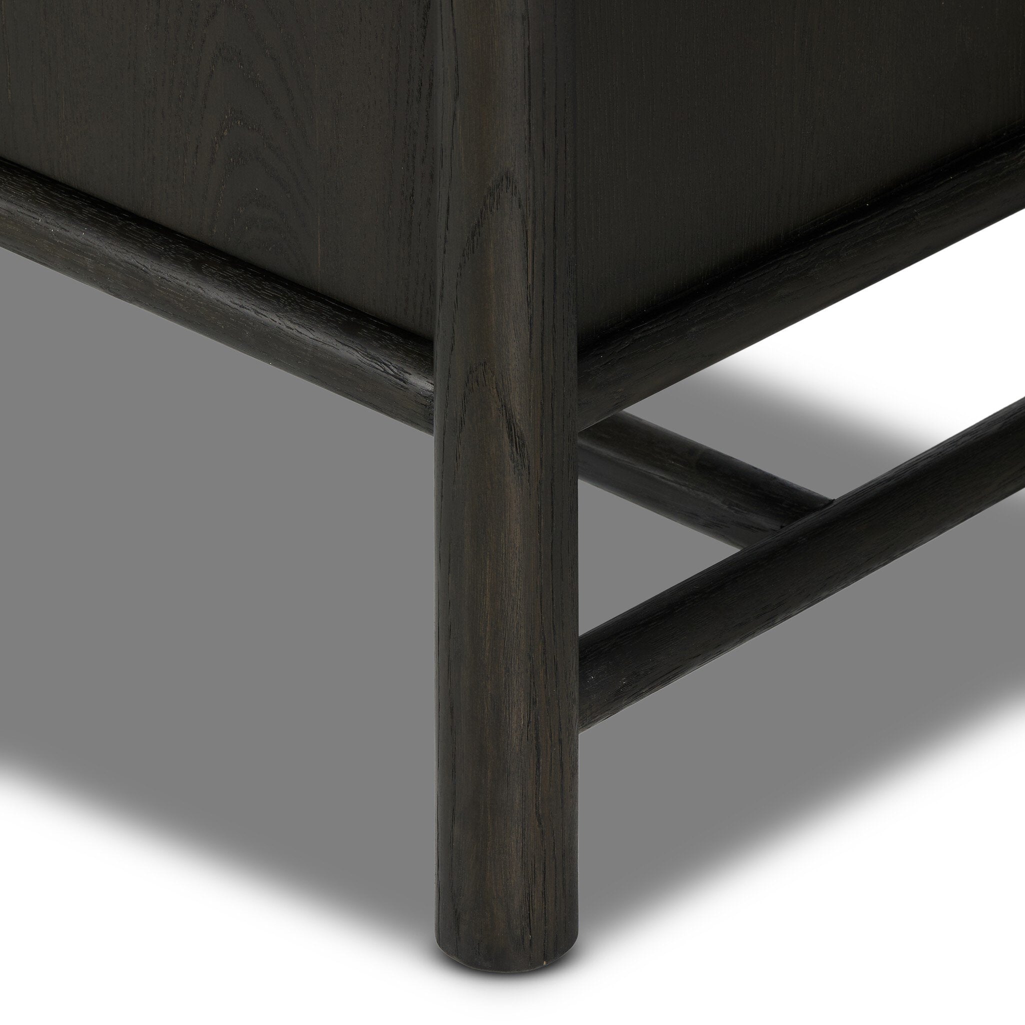 Four Hands Renaud 3-Door Cabinet — Charcoal Oak-Charcoal Oak Veneer