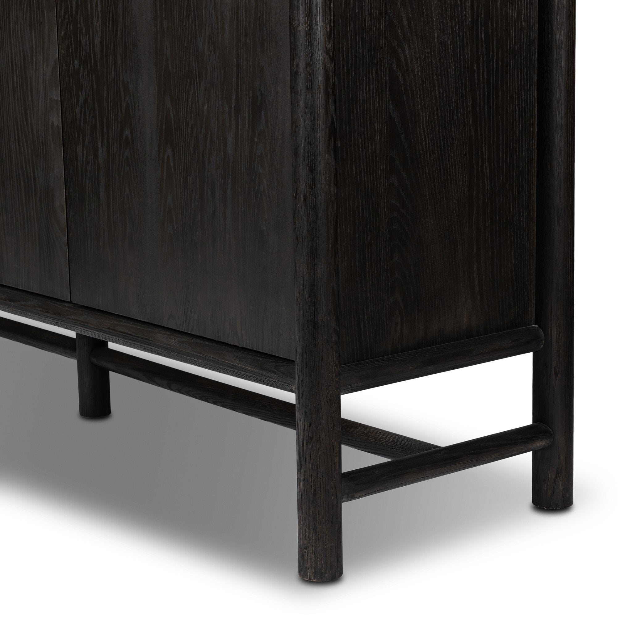 Four Hands Renaud 3-Door Cabinet — Charcoal Oak-Charcoal Oak Veneer