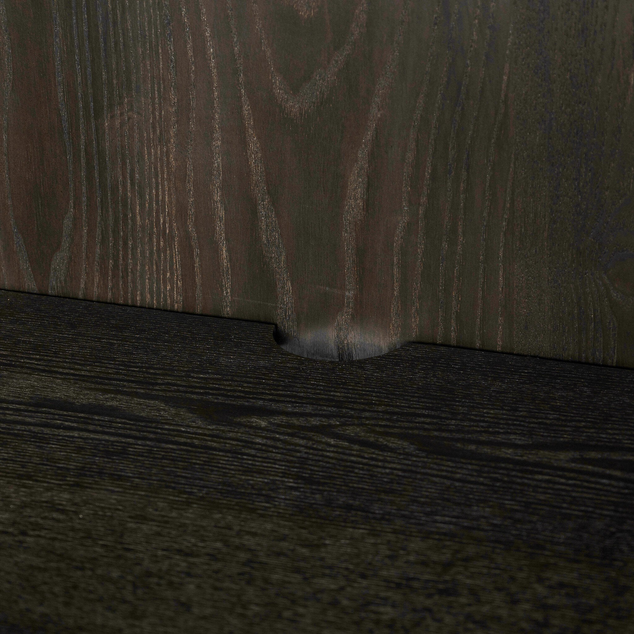 Four Hands Renaud 3-Door Cabinet — Charcoal Oak-Charcoal Oak Veneer