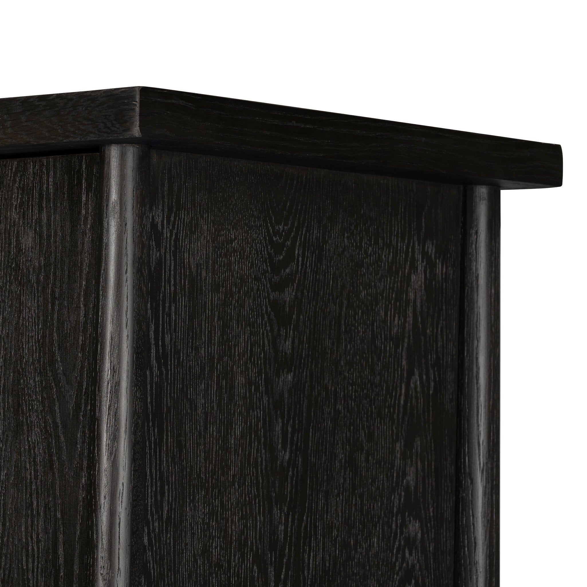 Four Hands Renaud 3-Door Cabinet — Charcoal Oak-Charcoal Oak Veneer