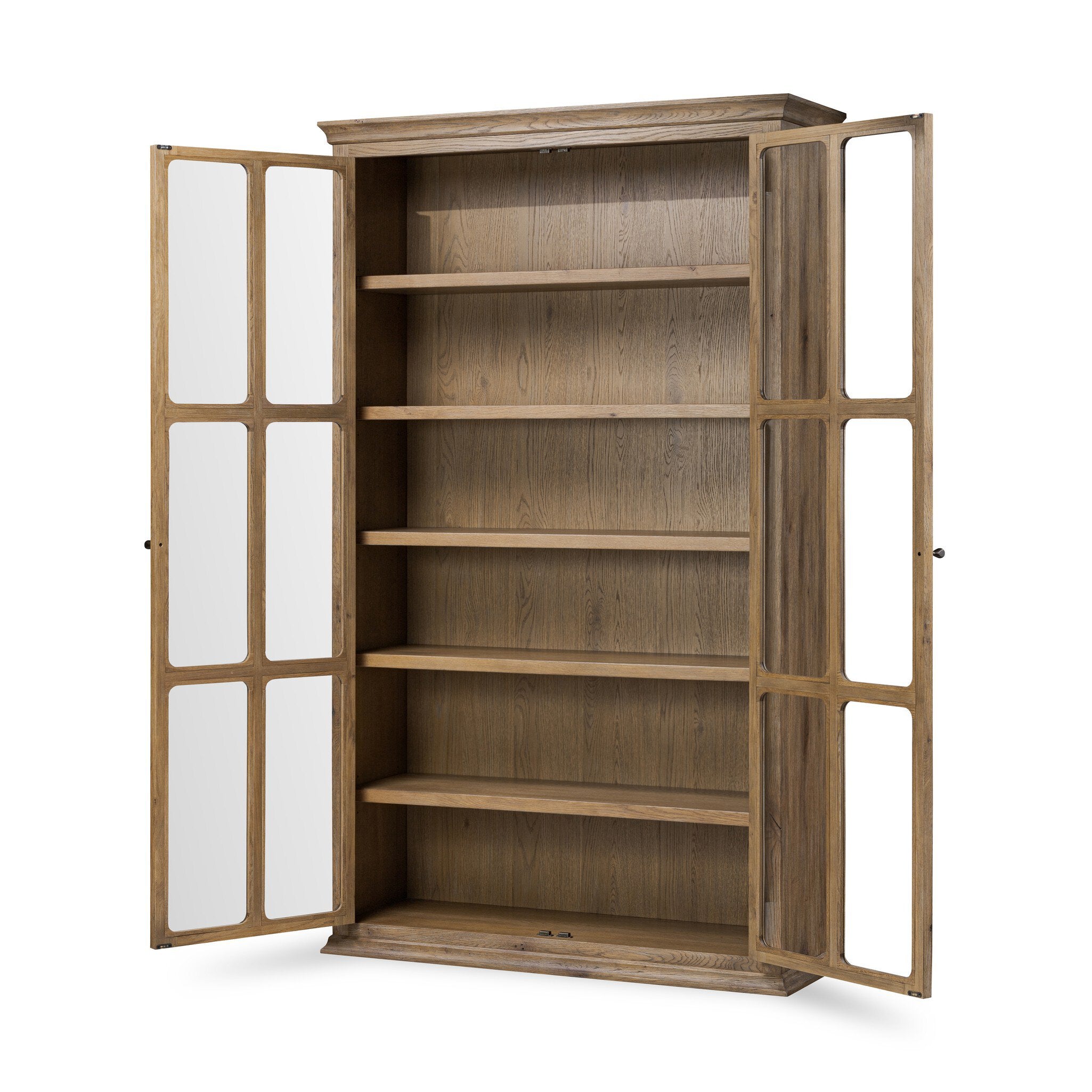 Four Hands Dawes Cabinet — Weathered Oak-Weathered Oak Veneer-Aged Bronze