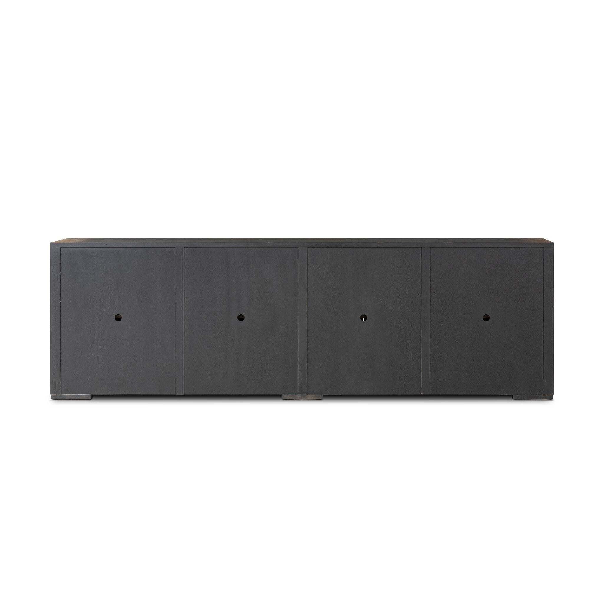 Four Hands It Takes An Hour Sideboard — Distressed Black-Distressed Black Veneer-Aged Bronze