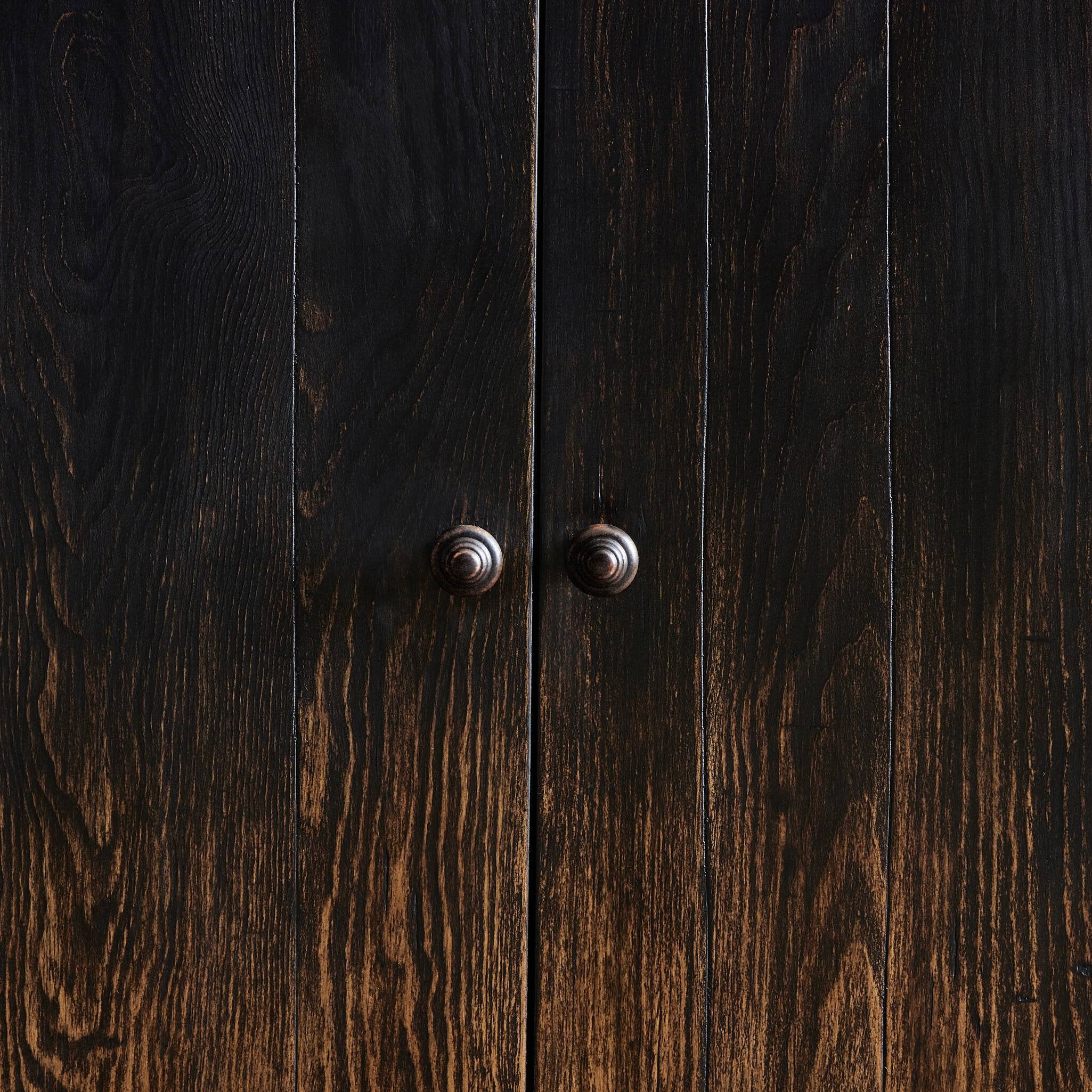 Four Hands It Takes An Hour Sideboard — Distressed Black-Distressed Black Veneer-Aged Bronze