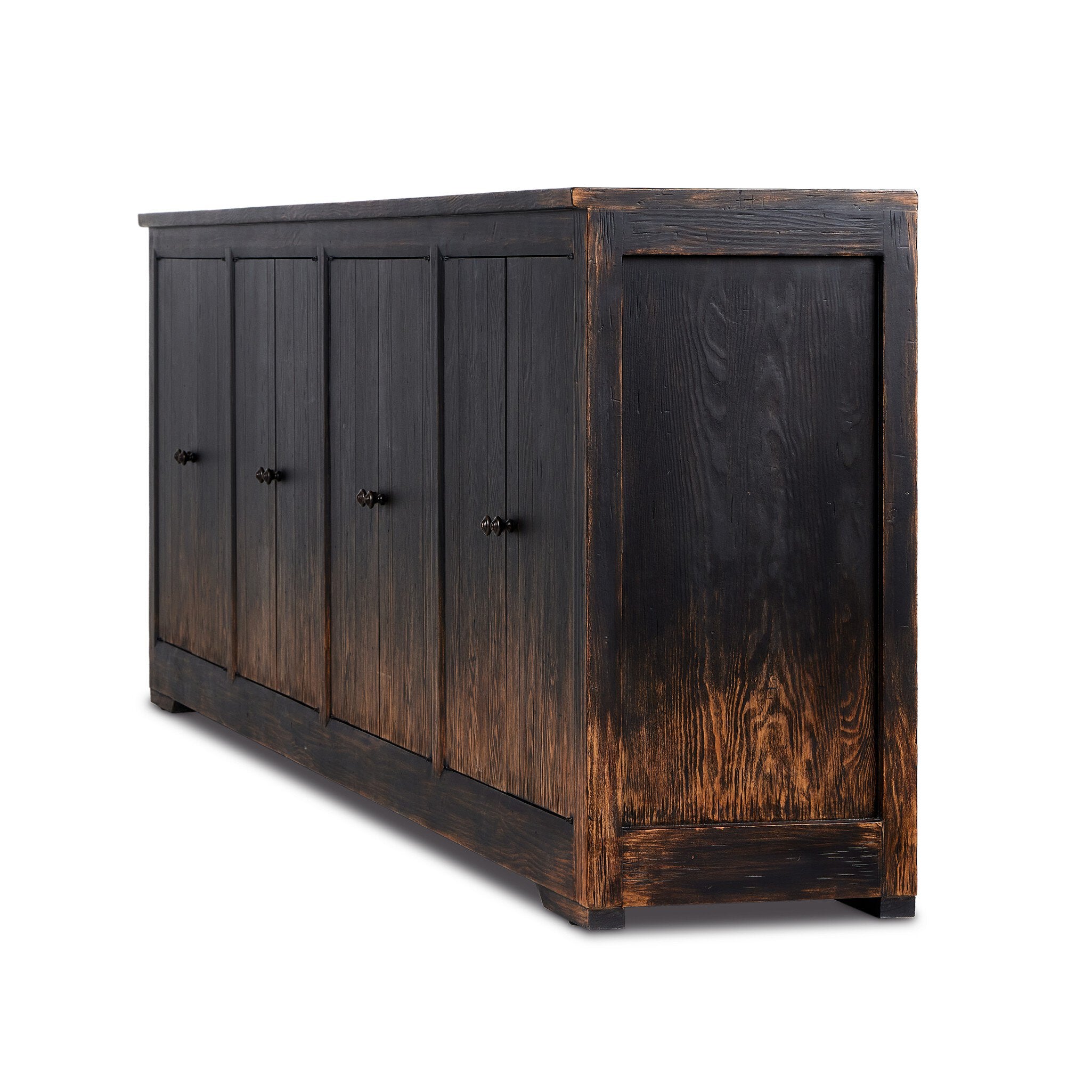 Four Hands It Takes An Hour Sideboard — Distressed Black-Distressed Black Veneer-Aged Bronze