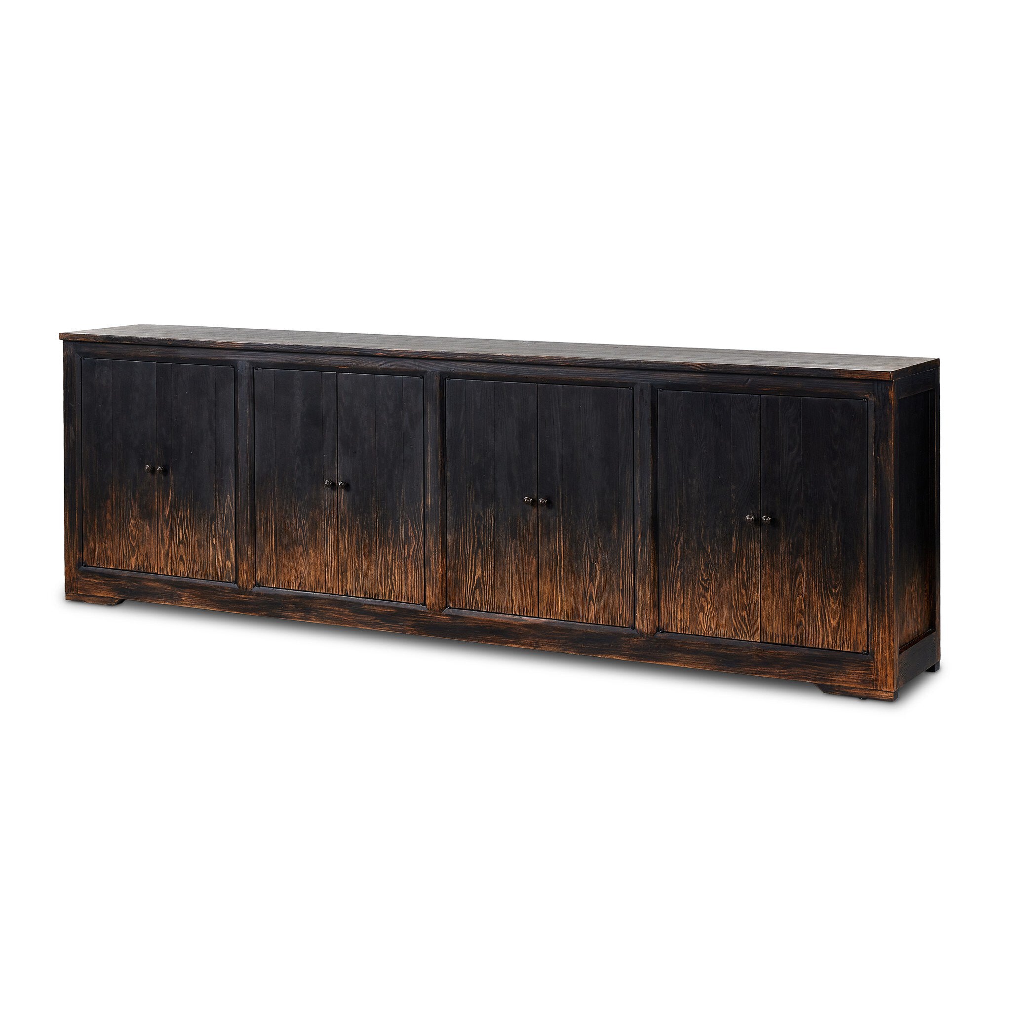 Four Hands It Takes An Hour Sideboard — Distressed Black-Distressed Black Veneer-Aged Bronze