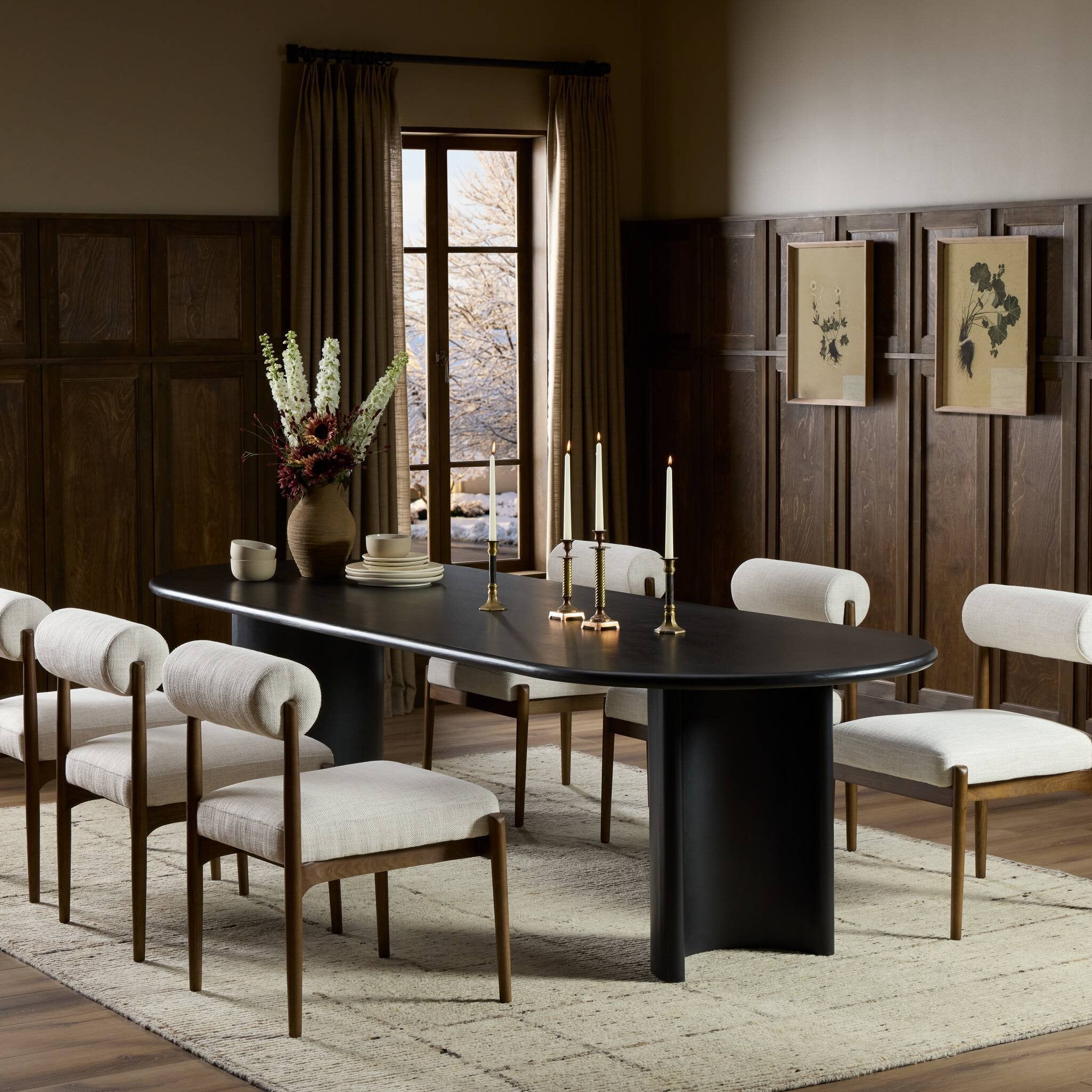 Four Hands Paden Dining Table — Aged Black Acacia-Aged Black Acacia Solid