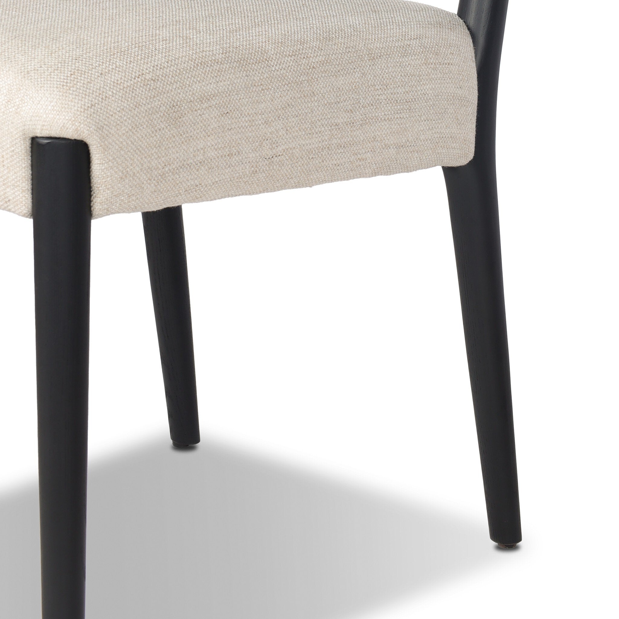 Four Hands Rothler Dining Chair — Essence Natural-Black Brushed Ash-Double Twisted Black Paper Cord