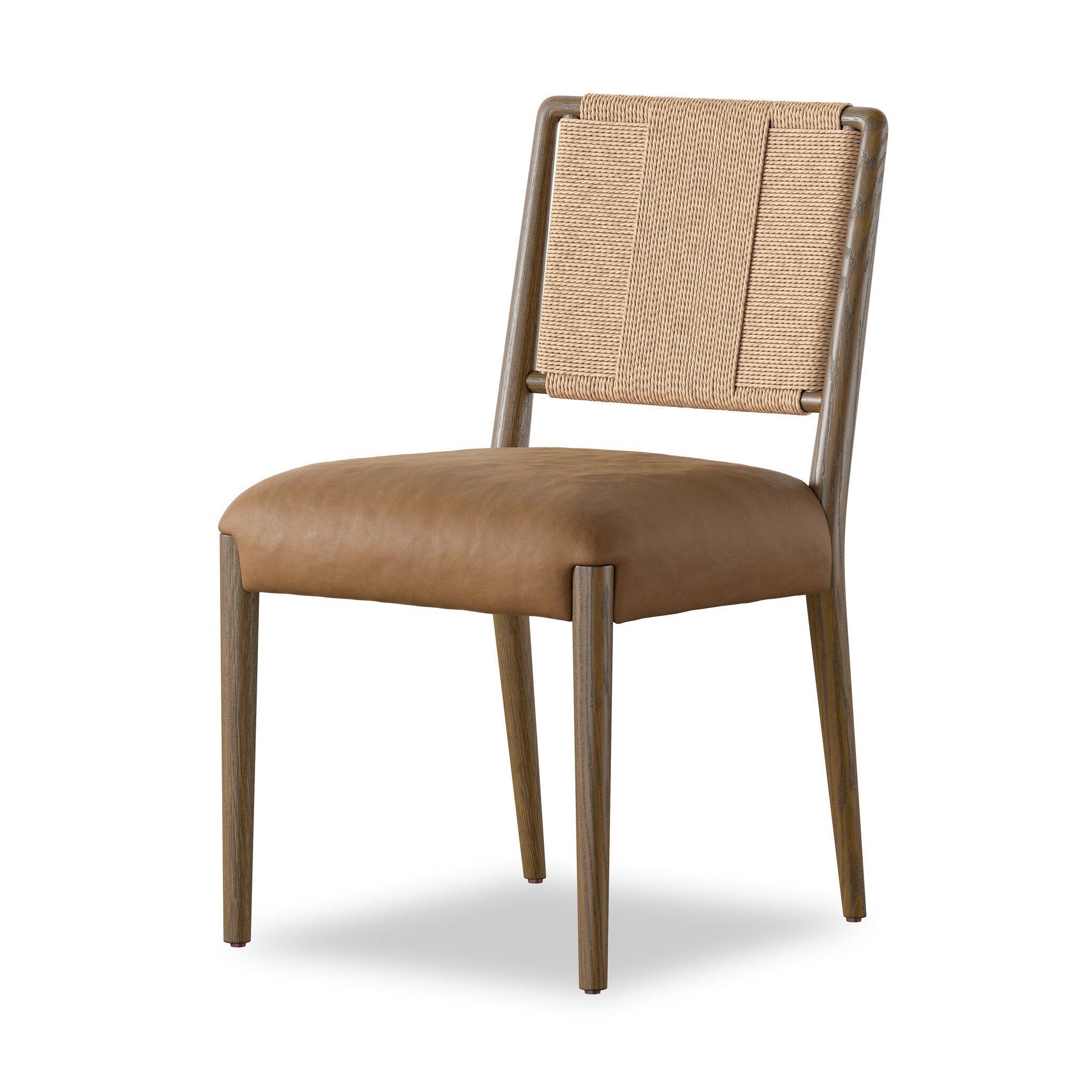 Four Hands Rothler Dining Chair — Maestro Camel-Tan Ash-Double Twisted Paper Cord
