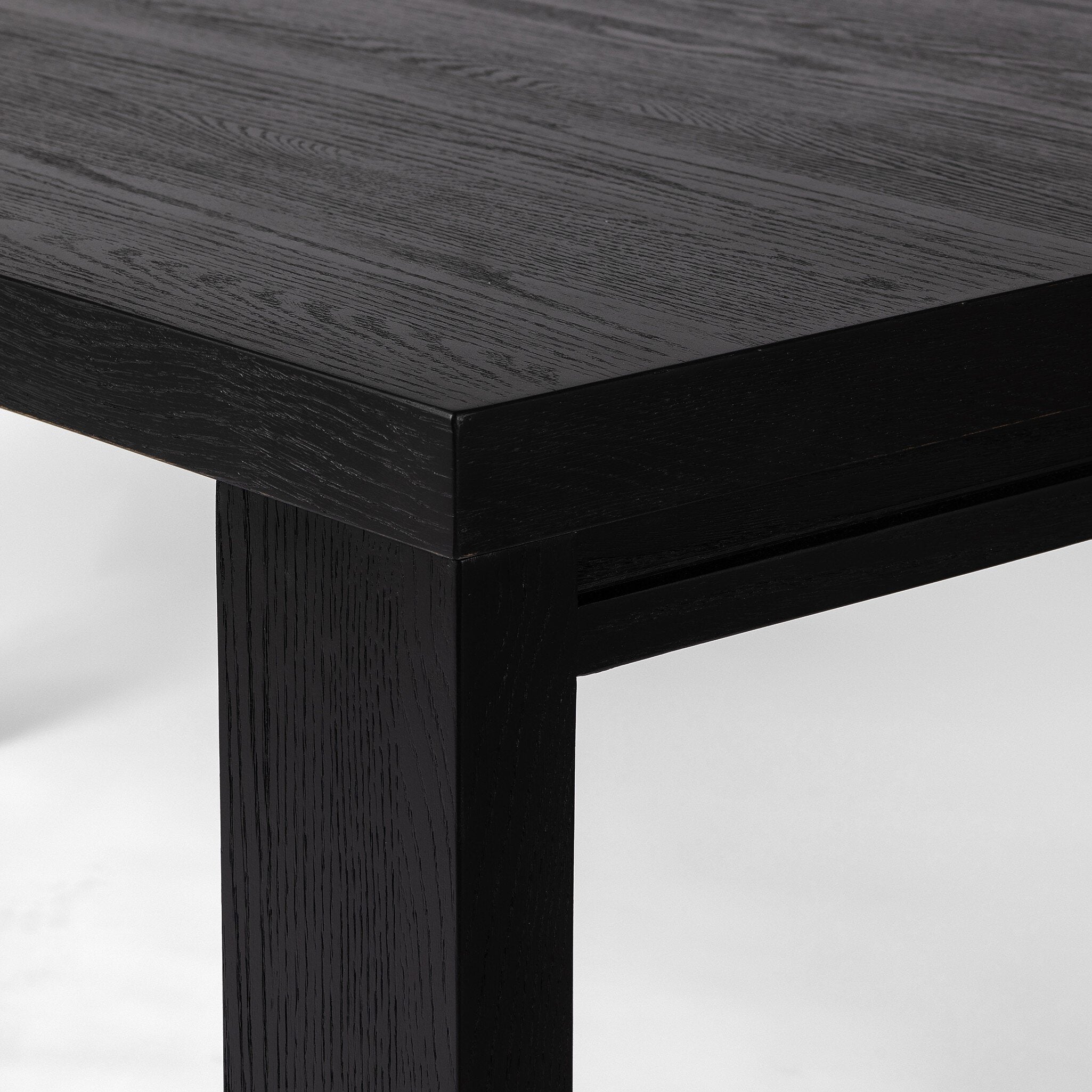 Four Hands Millie Dining Table — Drifted Matte Black-Drifted Matte Black Veneer