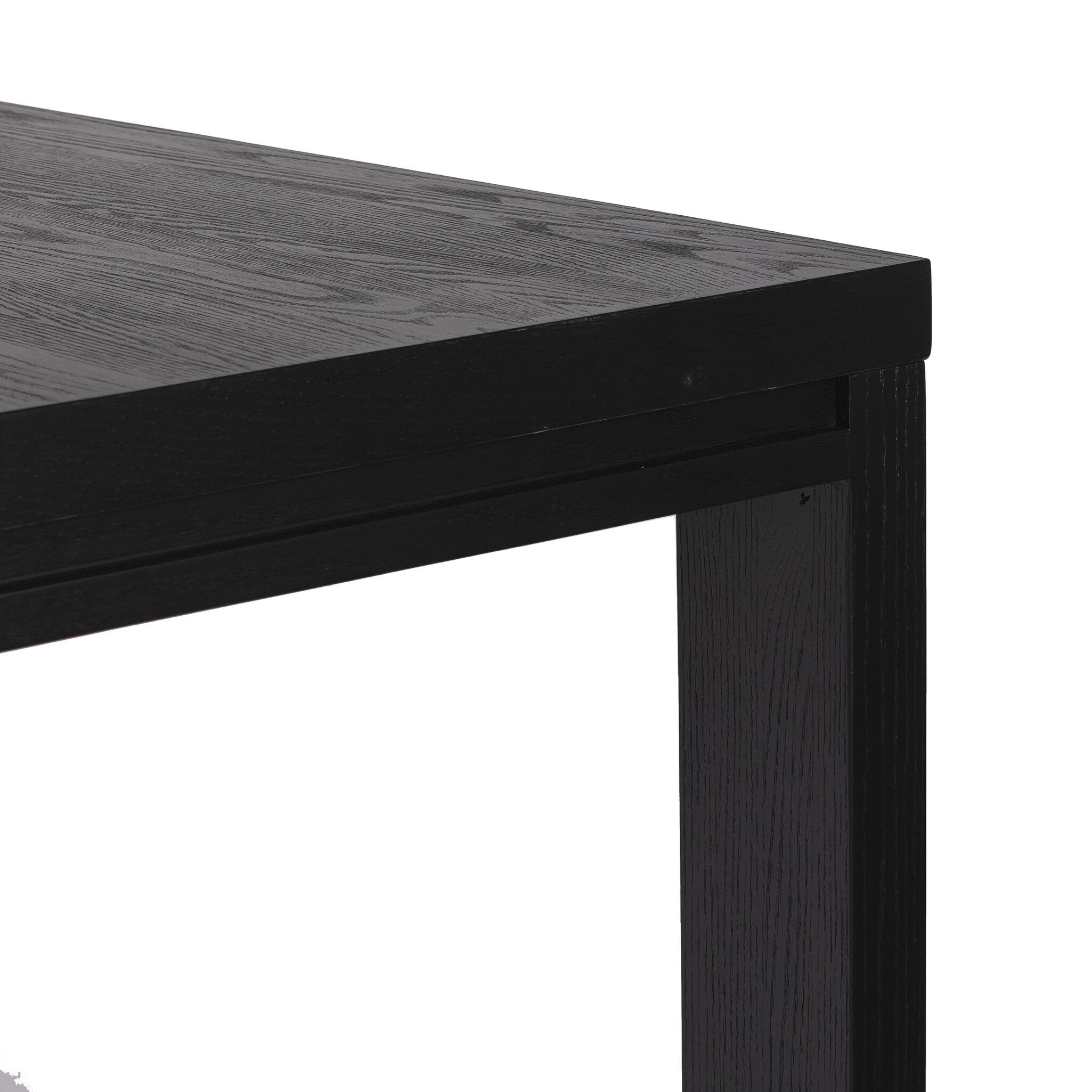 Four Hands Millie Dining Table — Drifted Matte Black-Drifted Matte Black Veneer