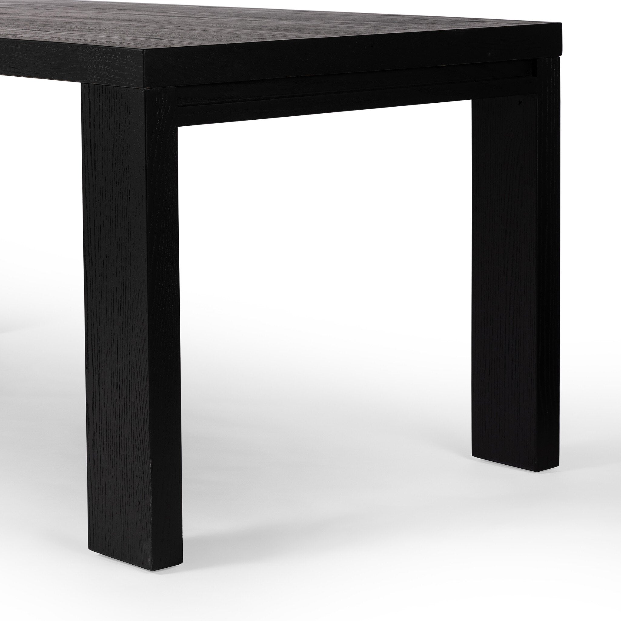 Four Hands Millie Dining Table — Drifted Matte Black-Drifted Matte Black Veneer