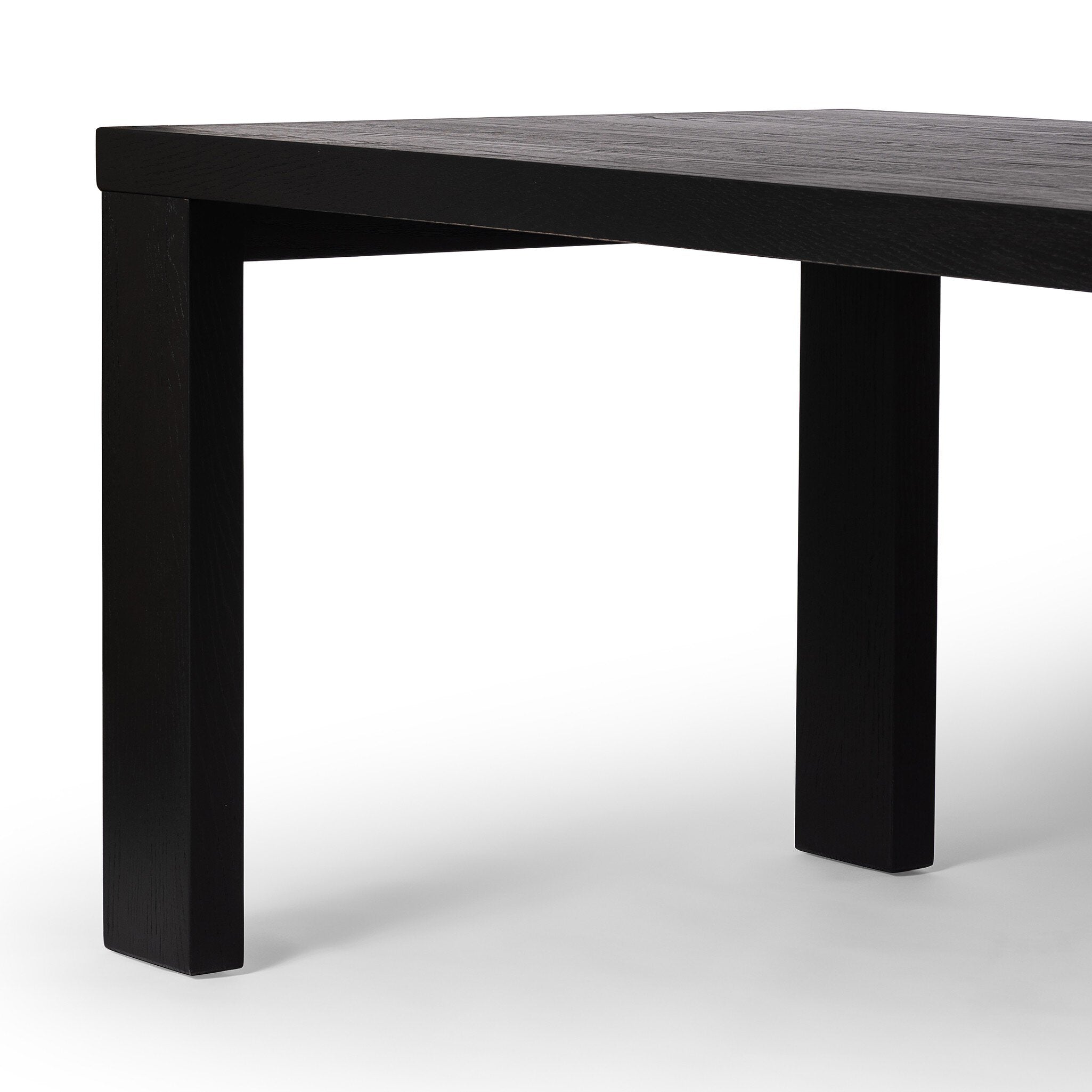 Four Hands Millie Dining Table — Drifted Matte Black-Drifted Matte Black Veneer