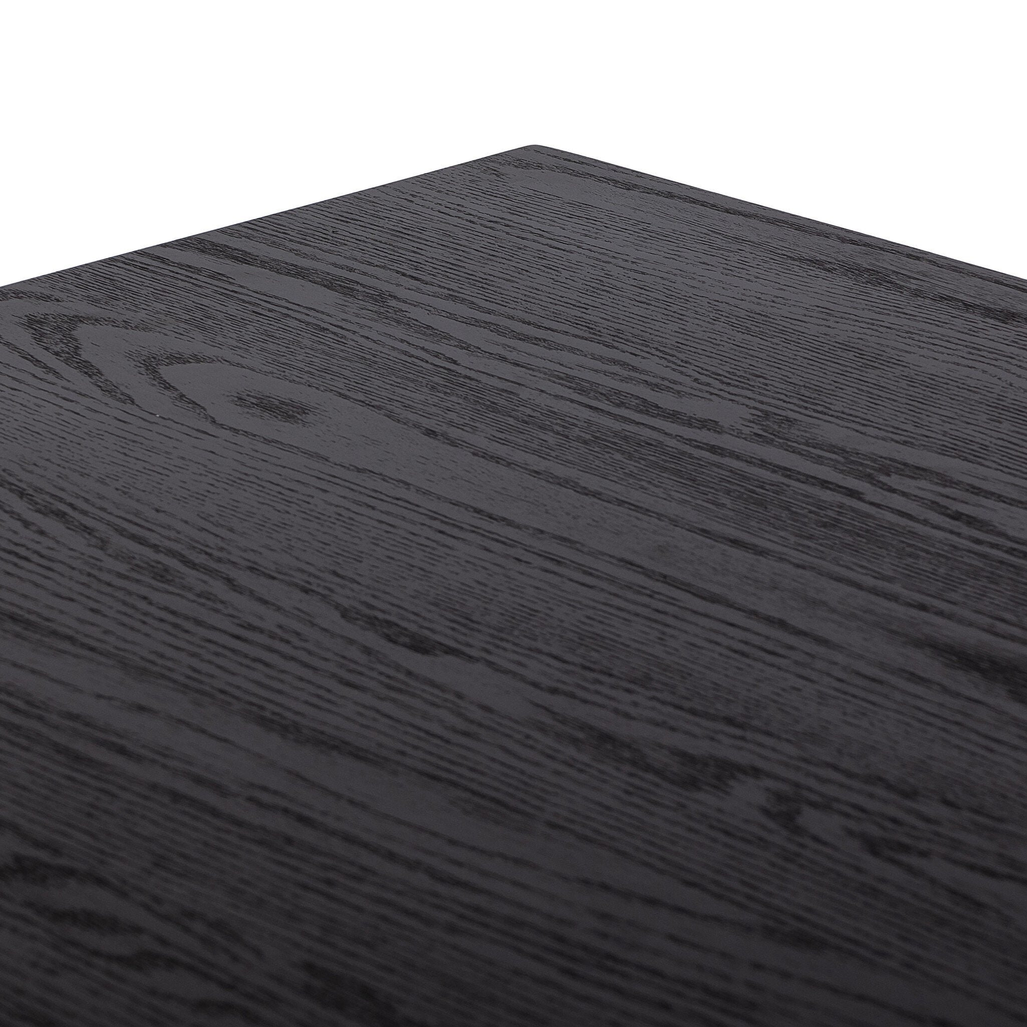 Four Hands Millie Dining Table — Drifted Matte Black-Drifted Matte Black Veneer
