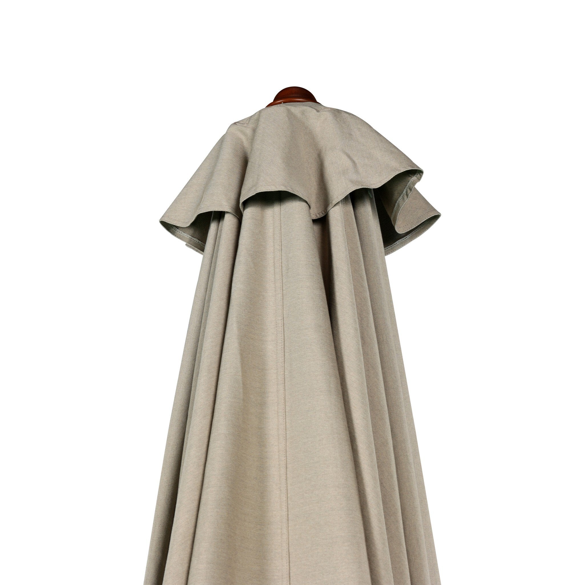 Four Hands Baska Outdoor Rectangular Umbrella — Ibiza Mole-Fine Sanded Teak-FSC-Sienna Brown Leather
