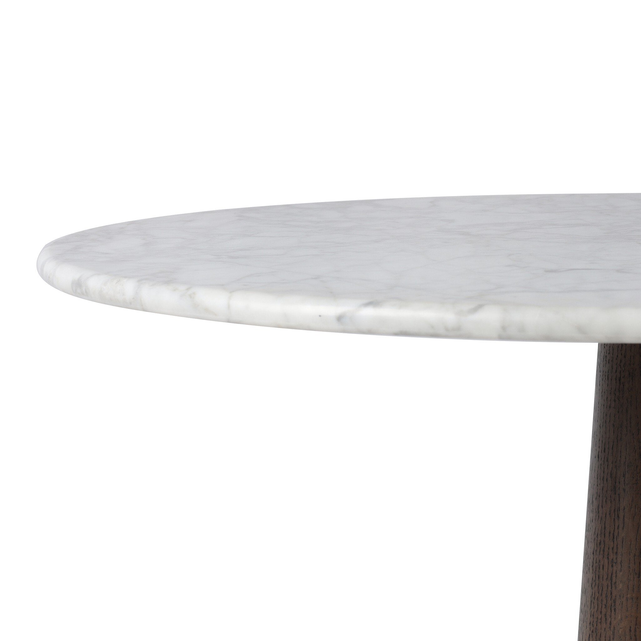 Four Hands Goetz Bar + Counter Table — Brown Ash-Honed White Marble-Bar