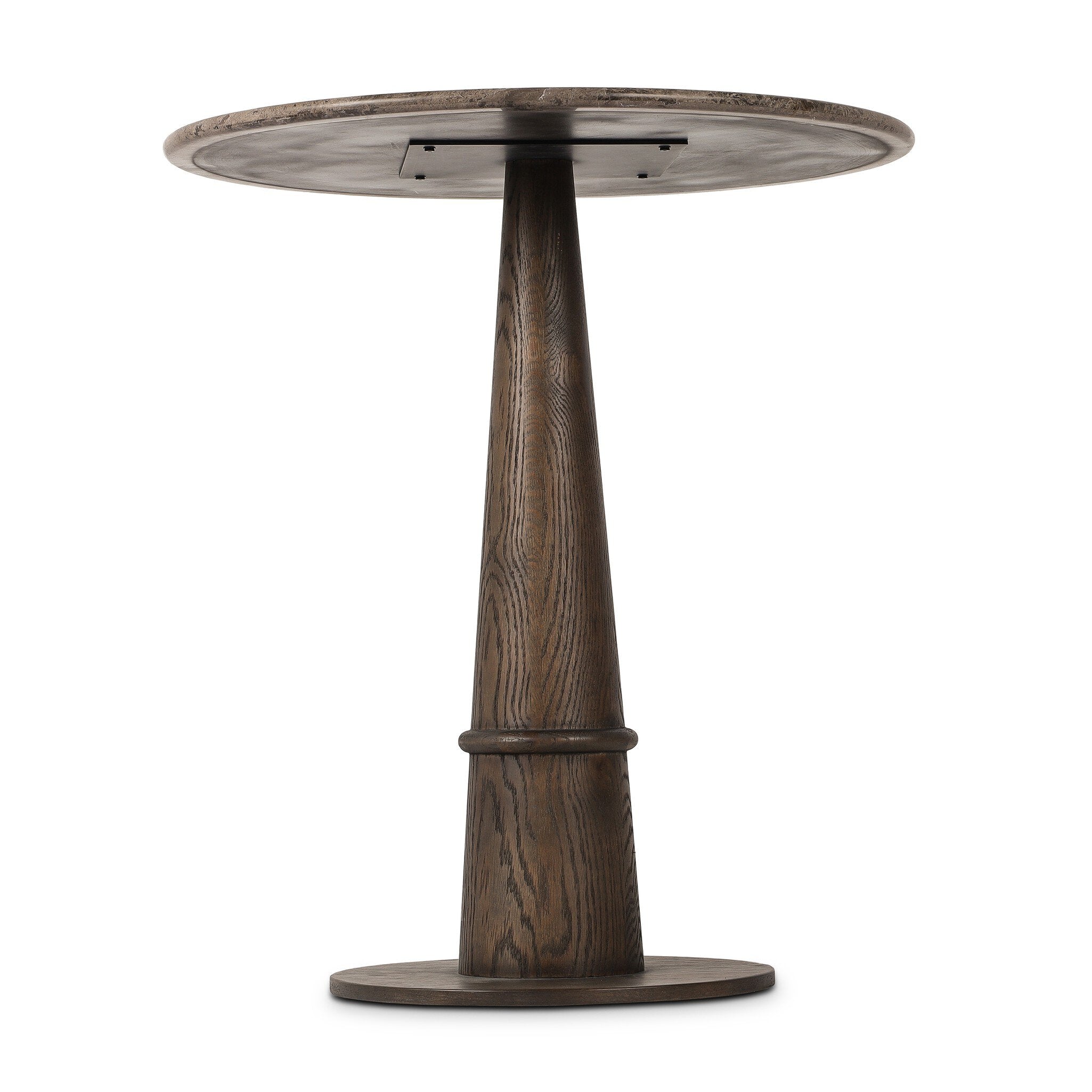 Four Hands Goetz Bar + Counter Table — Brown Ash-Warm Grey Marble-Counter