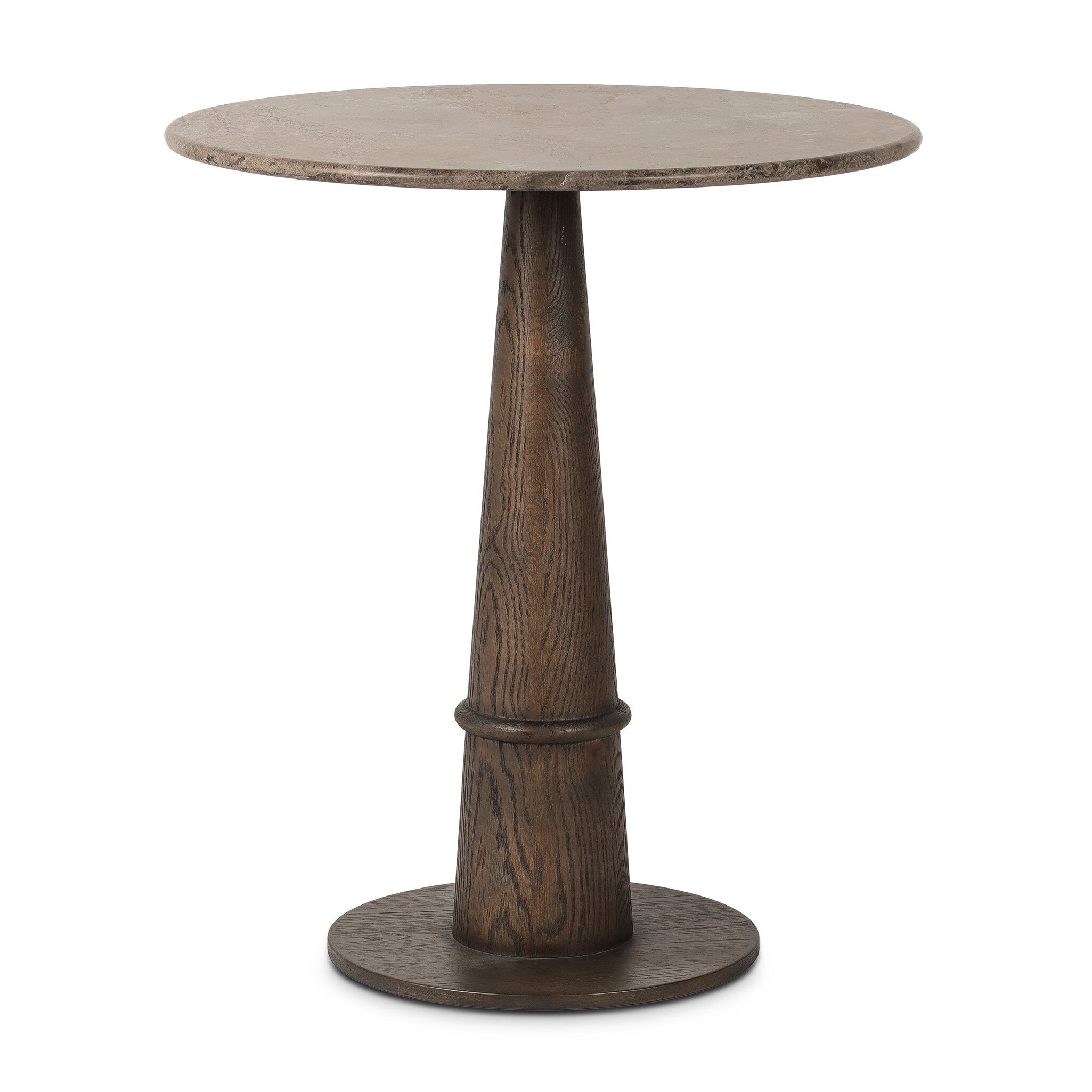 Four Hands Goetz Bar + Counter Table — Brown Ash-Warm Grey Marble-Counter
