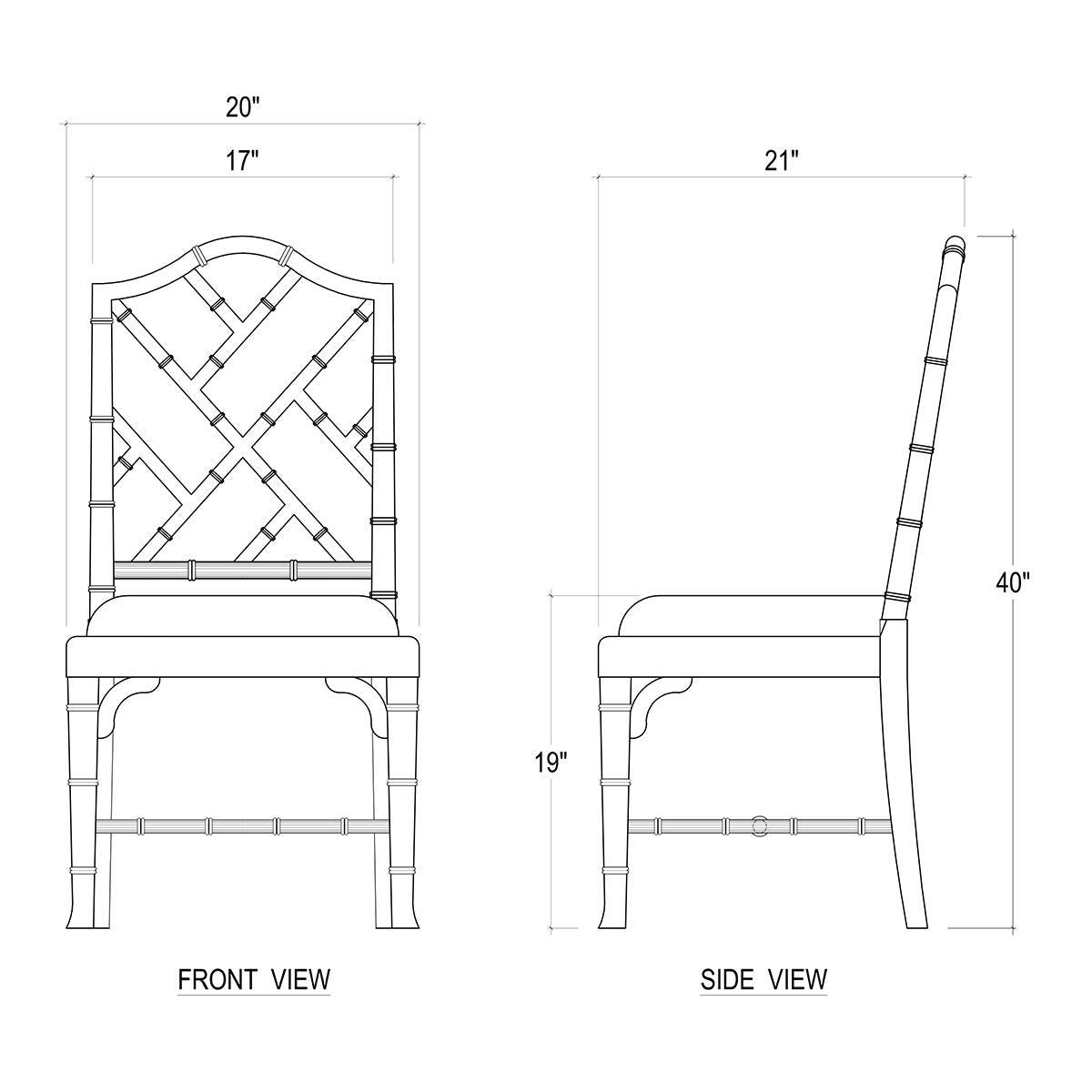 Bramble Martinique Bamboo Dining Chair — True White * / Willow Green Velvet
