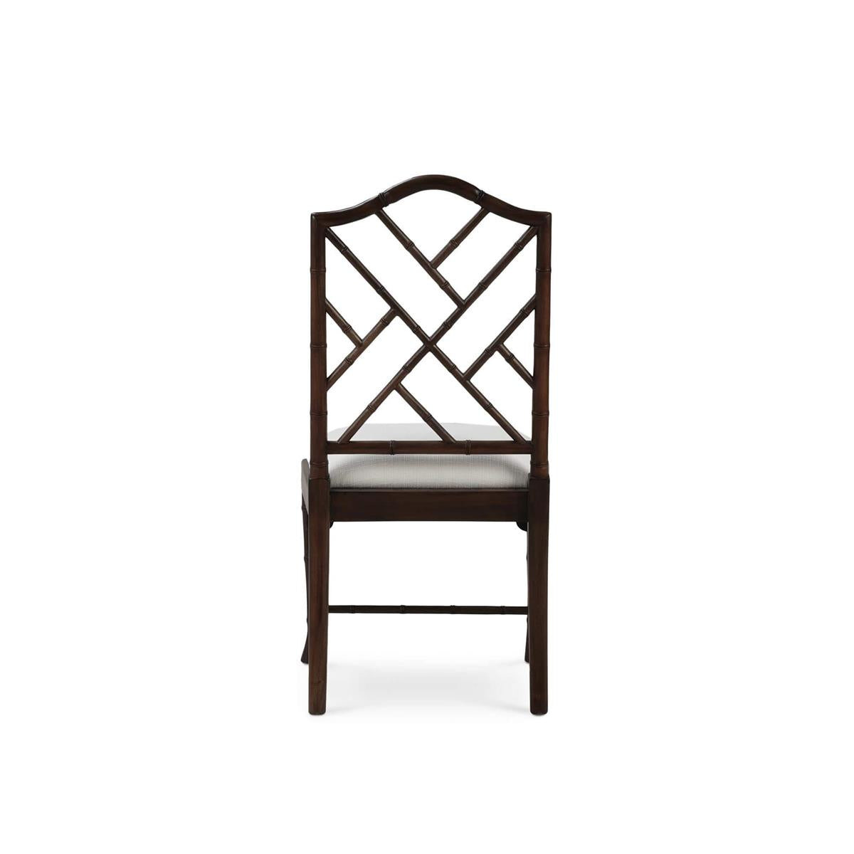 Bramble Martinique Bamboo Dining Chair — Dark Walnut / Arctic