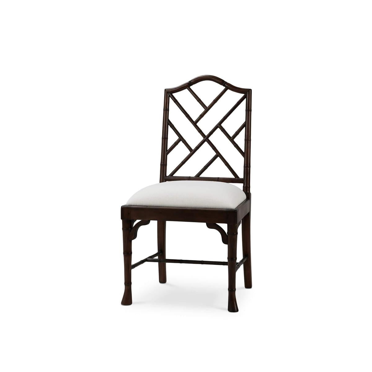 Bramble Martinique Bamboo Dining Chair — Dark Walnut / Arctic