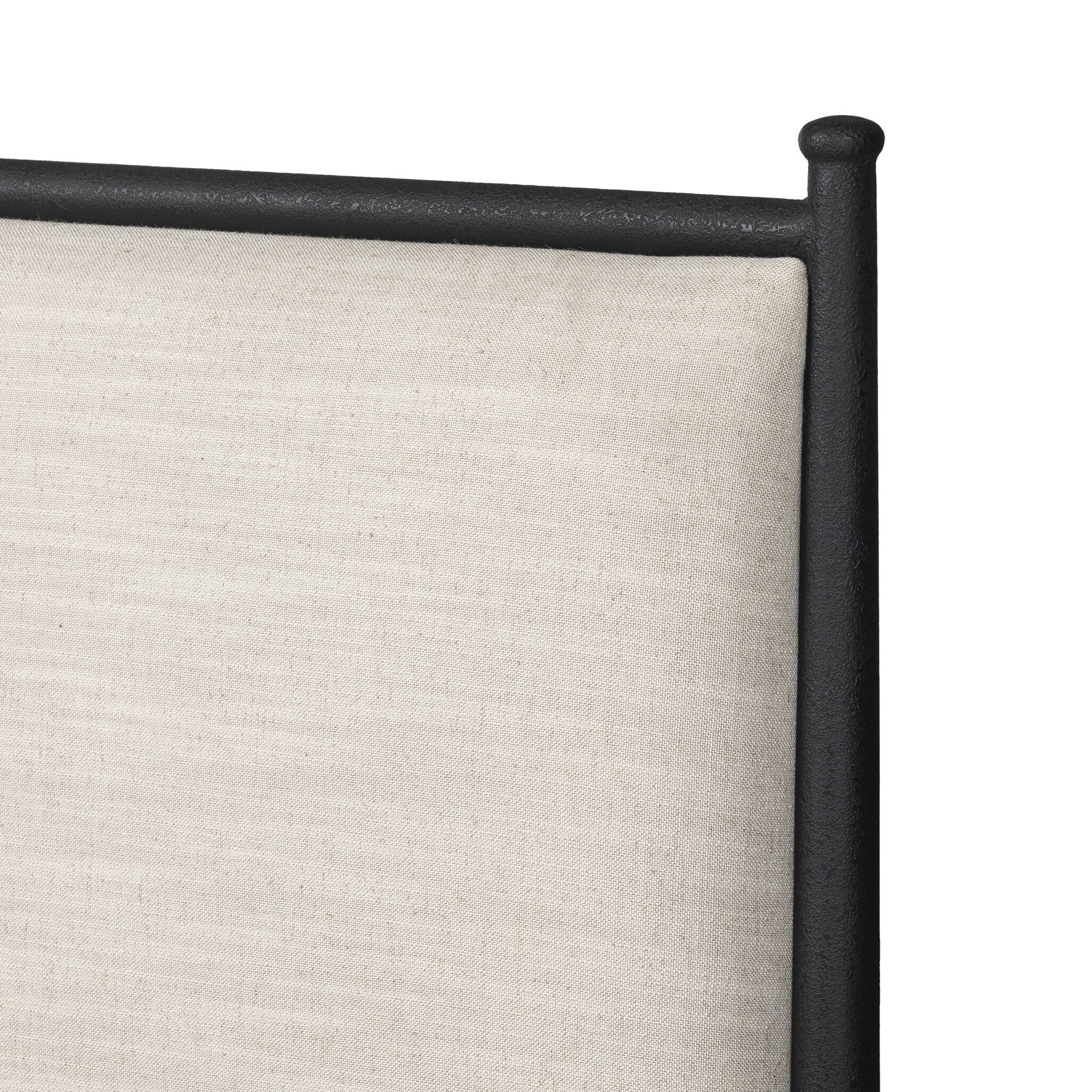 Four Hands Xander Bed — Savoy Parchment-Textured Black Iron-King