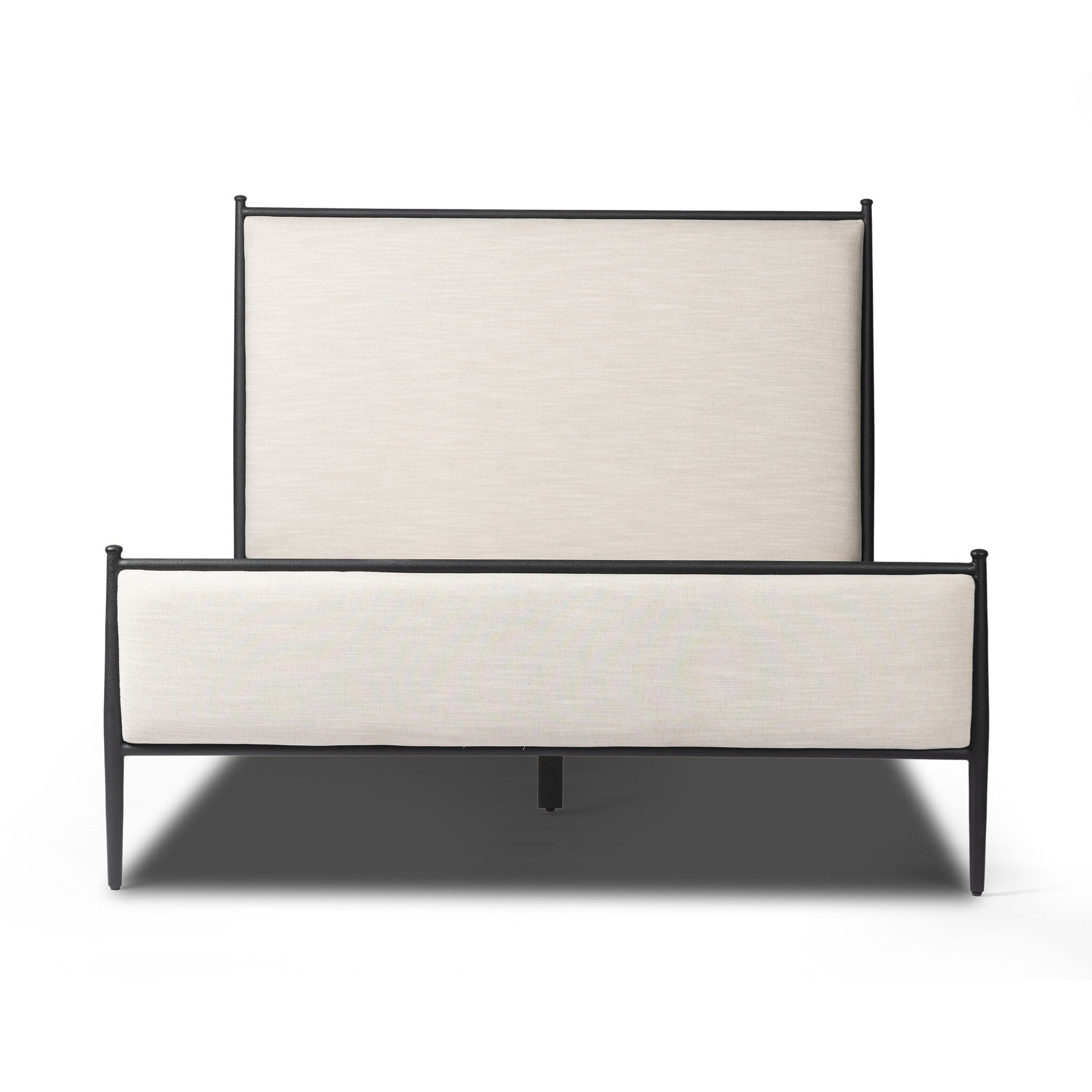 Four Hands Xander Bed — Savoy Parchment-Textured Black Iron-King