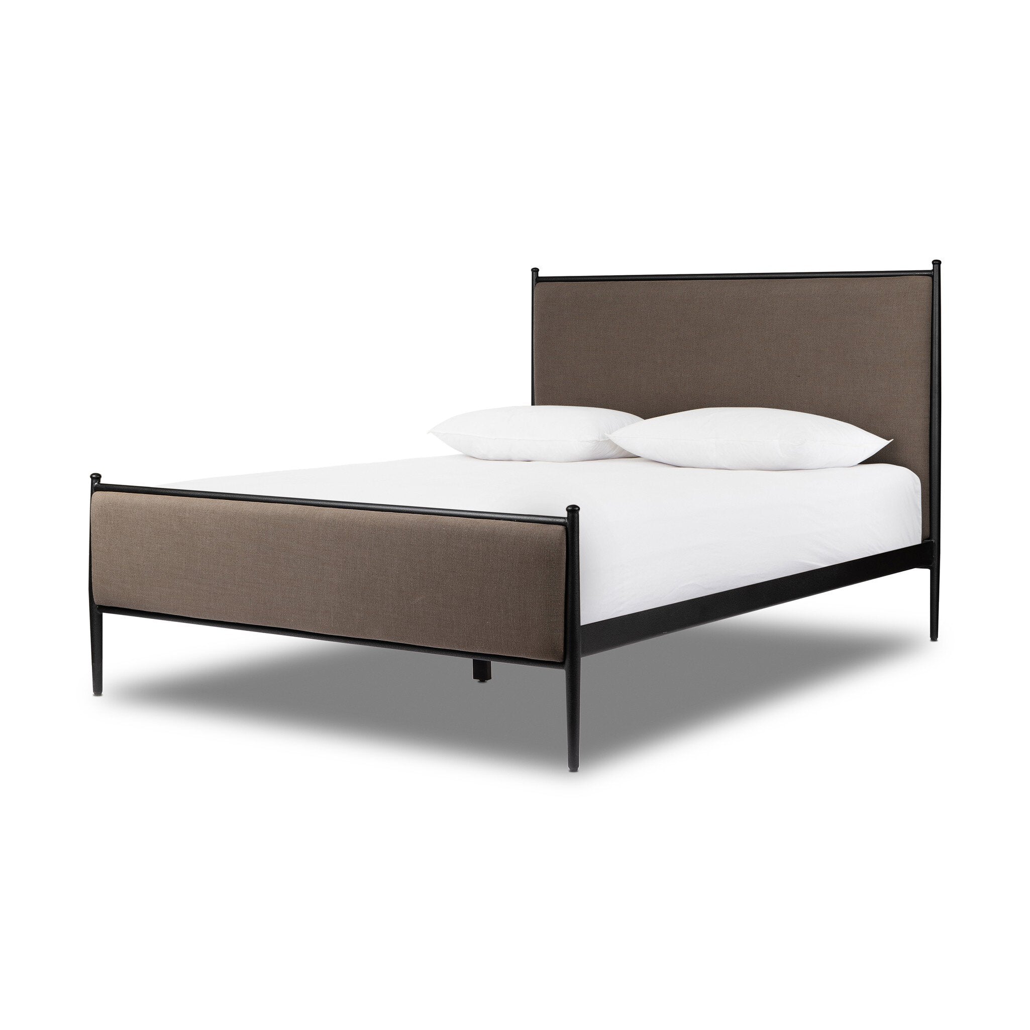 Four Hands Xander Bed — Savoy Coffee-Textured Black Iron-King