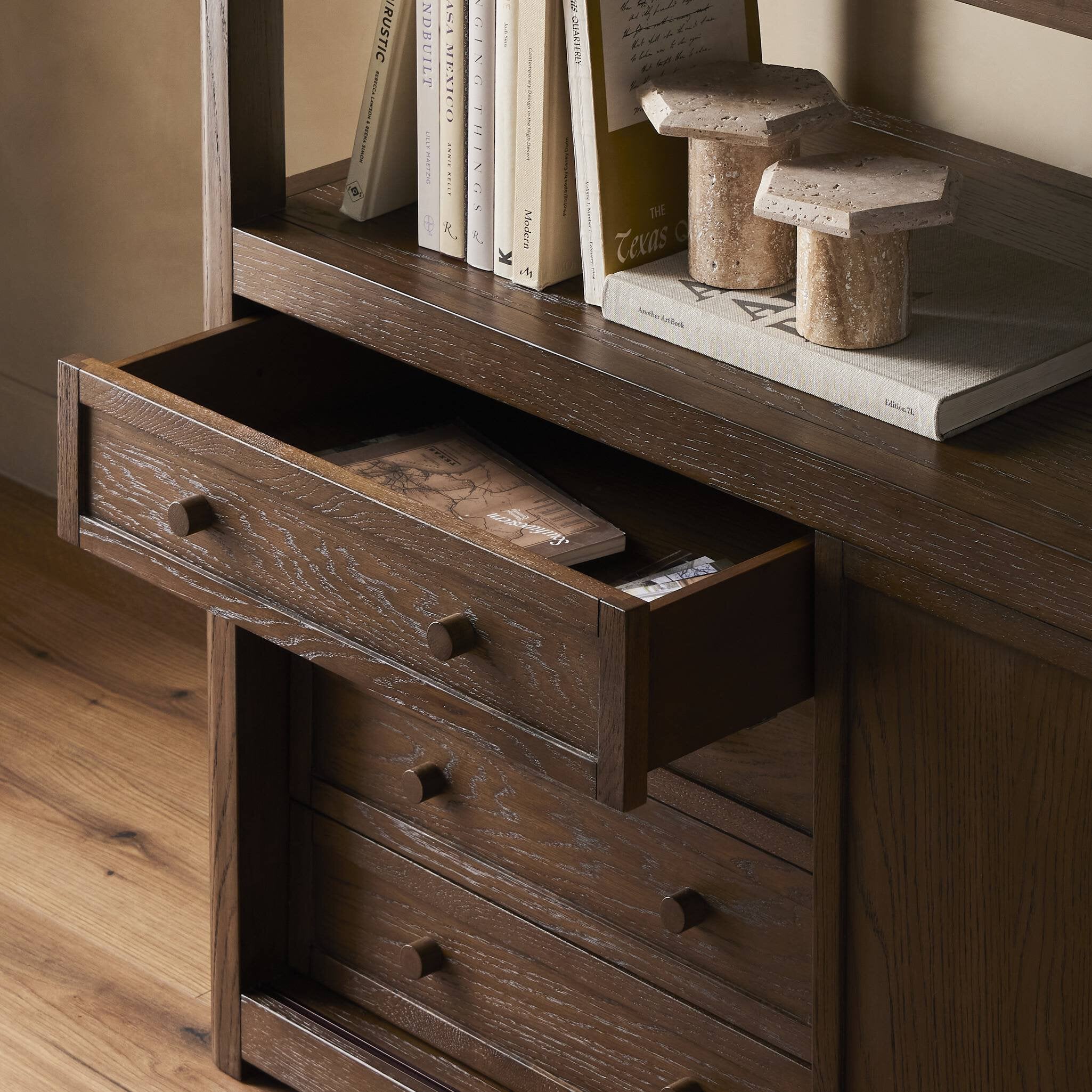 Four Hands Miko Bookcase — Fawn Oak-Fawn Oak Veneer