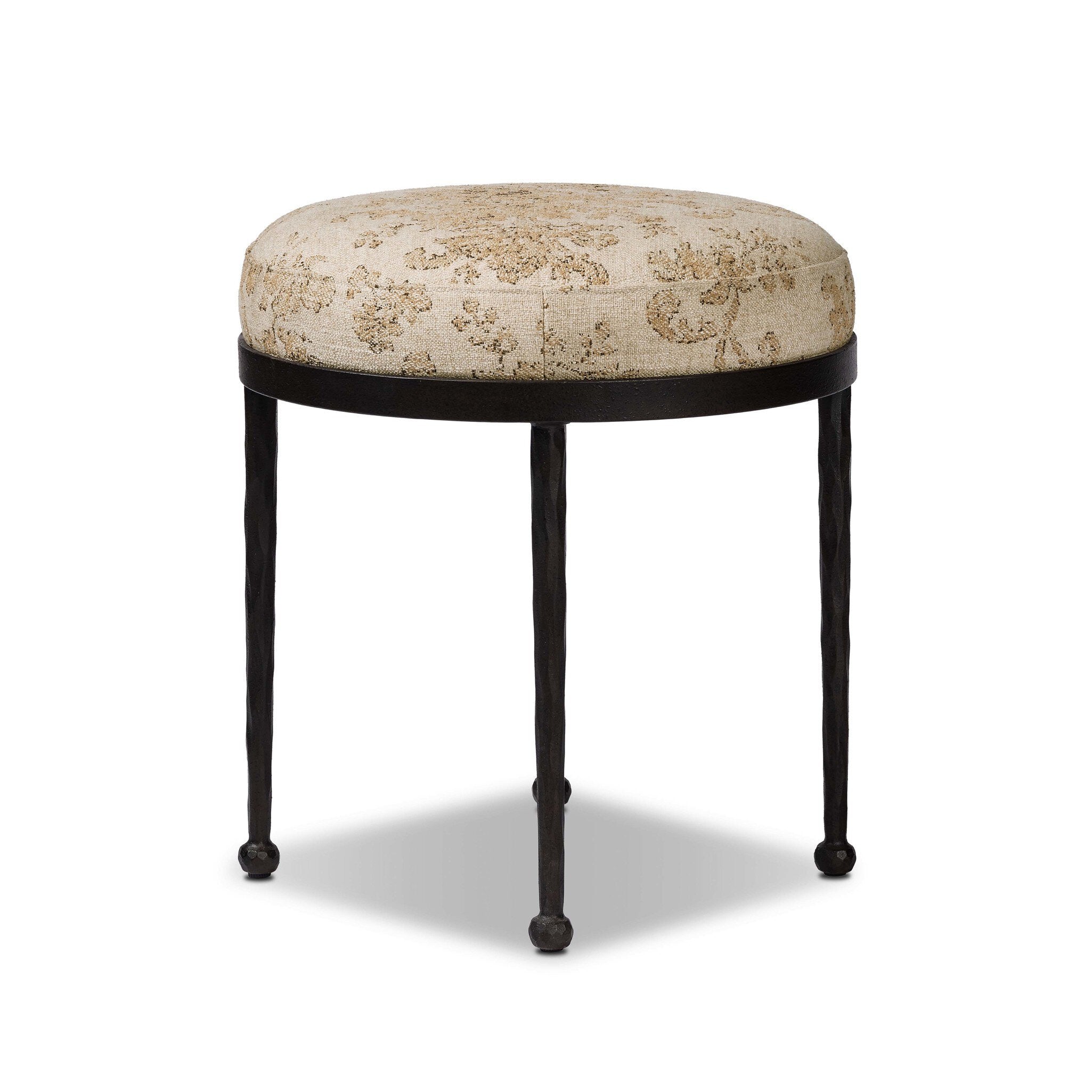 Four Hands Corinne Accent Stool — Fallingbrook Natural-Hammered Bronze-Textured Bronze