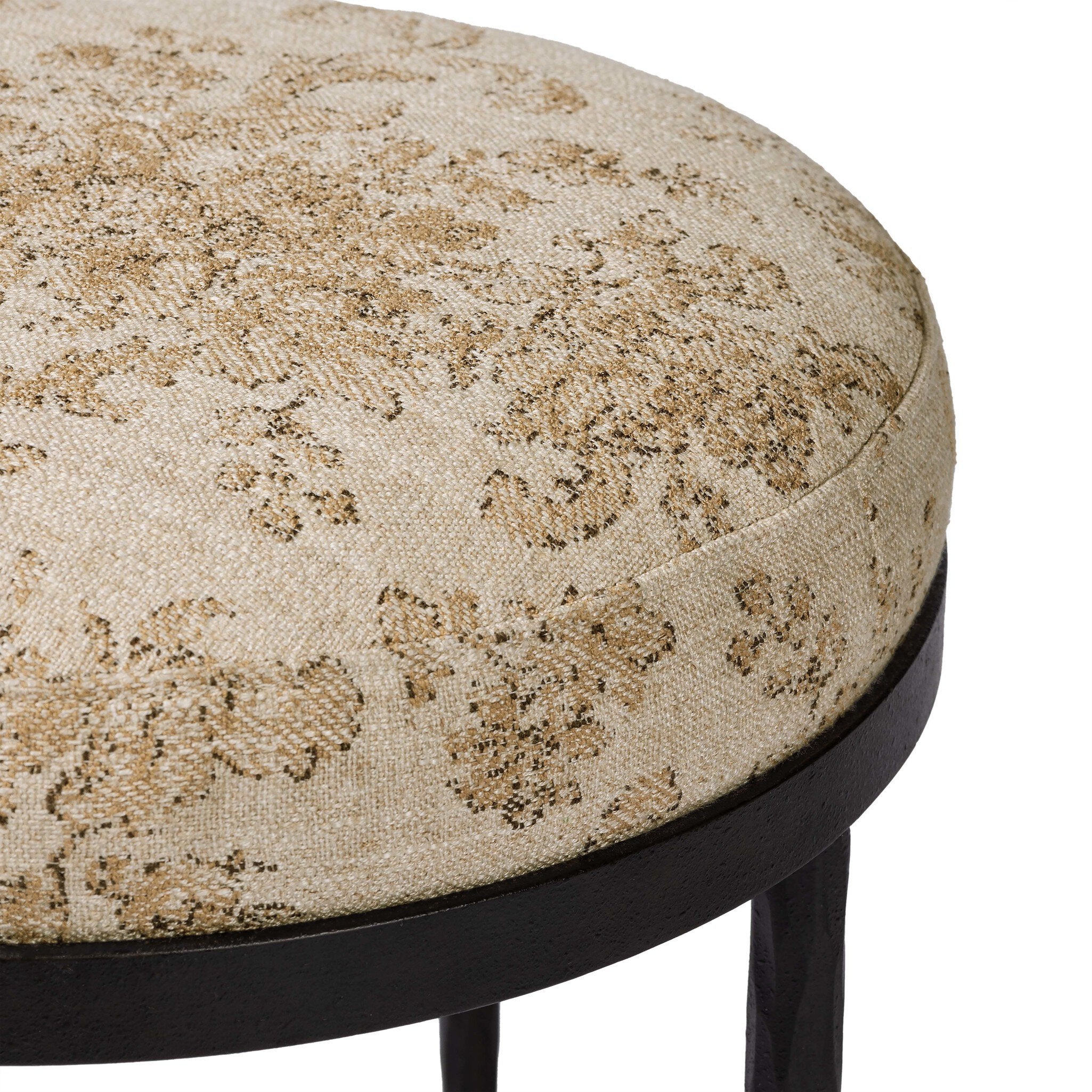 Four Hands Corinne Accent Stool — Fallingbrook Natural-Hammered Bronze-Textured Bronze