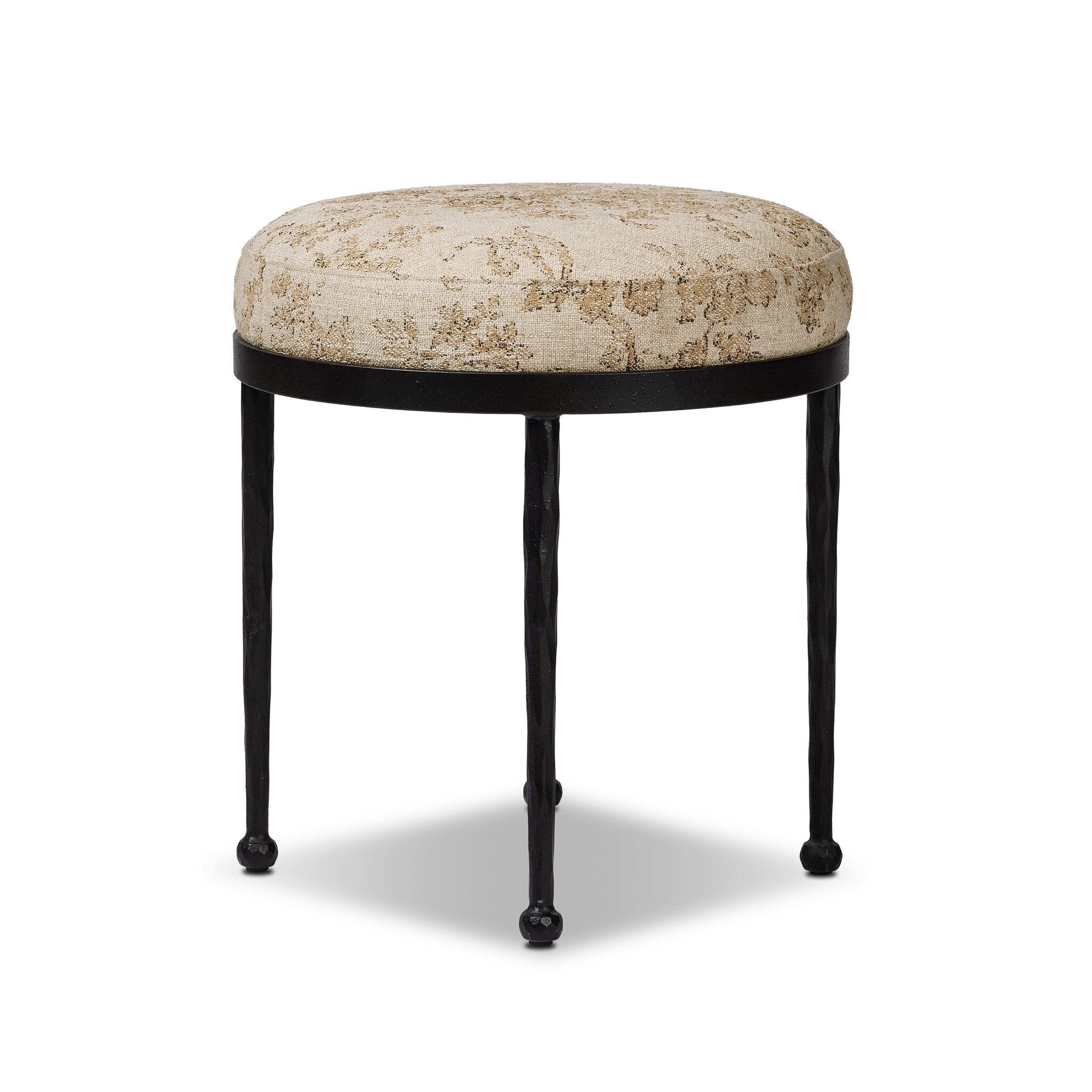 Four Hands Corinne Accent Stool — Fallingbrook Natural-Hammered Bronze-Textured Bronze