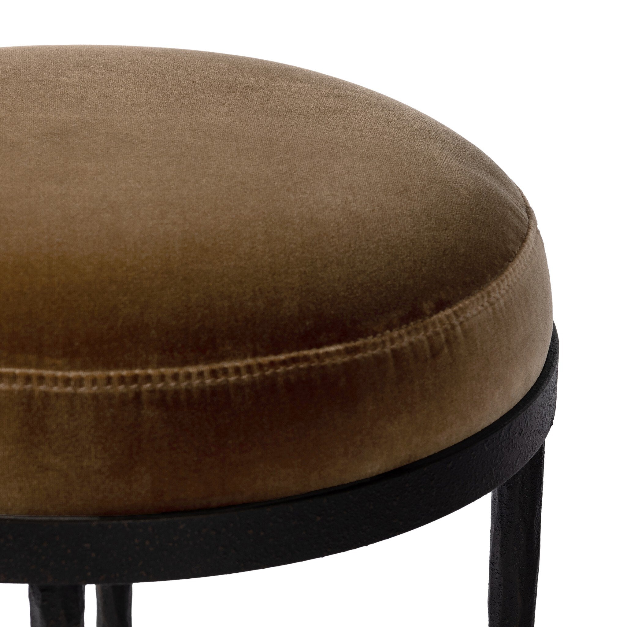 Four Hands Corinne Accent Stool — Surrey Ochre-Hammered Bronze-Textured Bronze