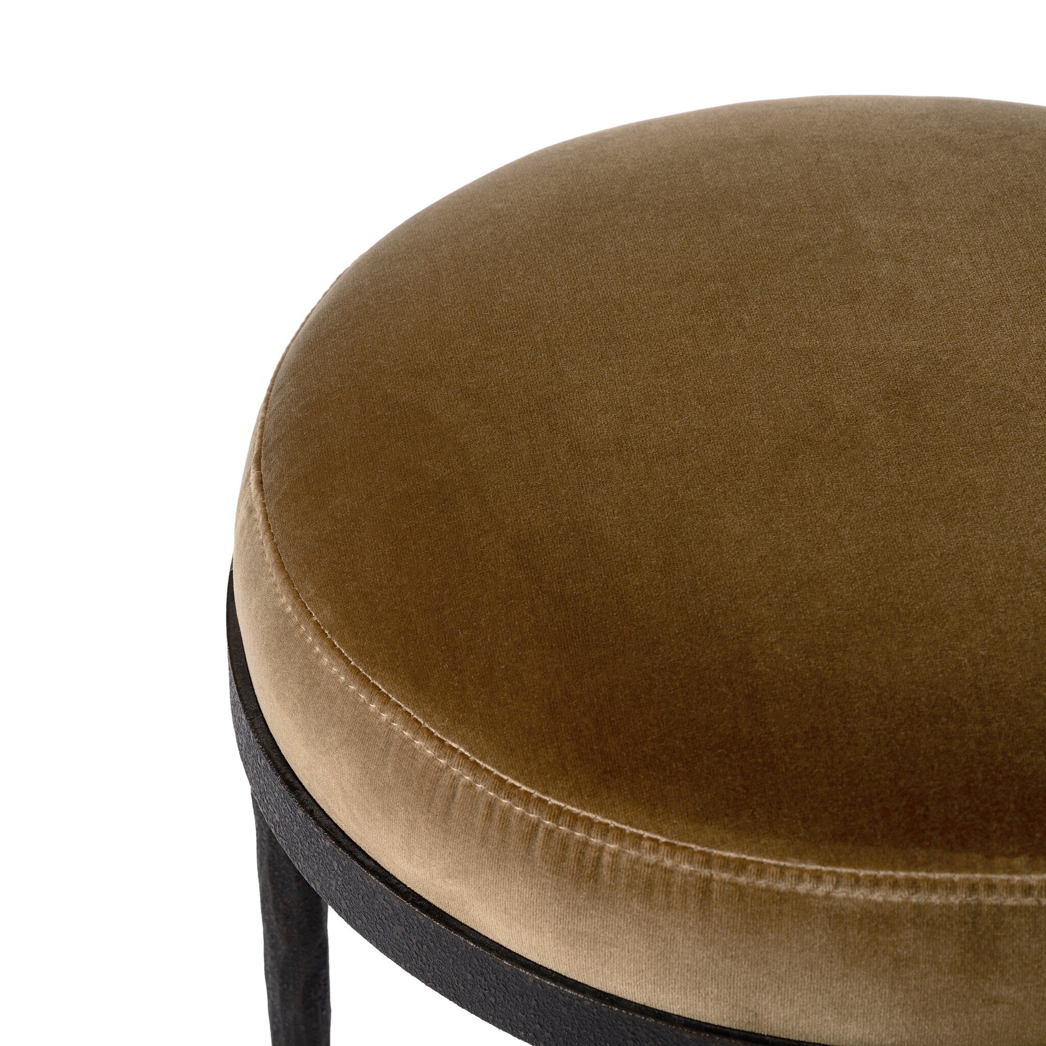 Four Hands Corinne Accent Stool — Surrey Ochre-Hammered Bronze-Textured Bronze