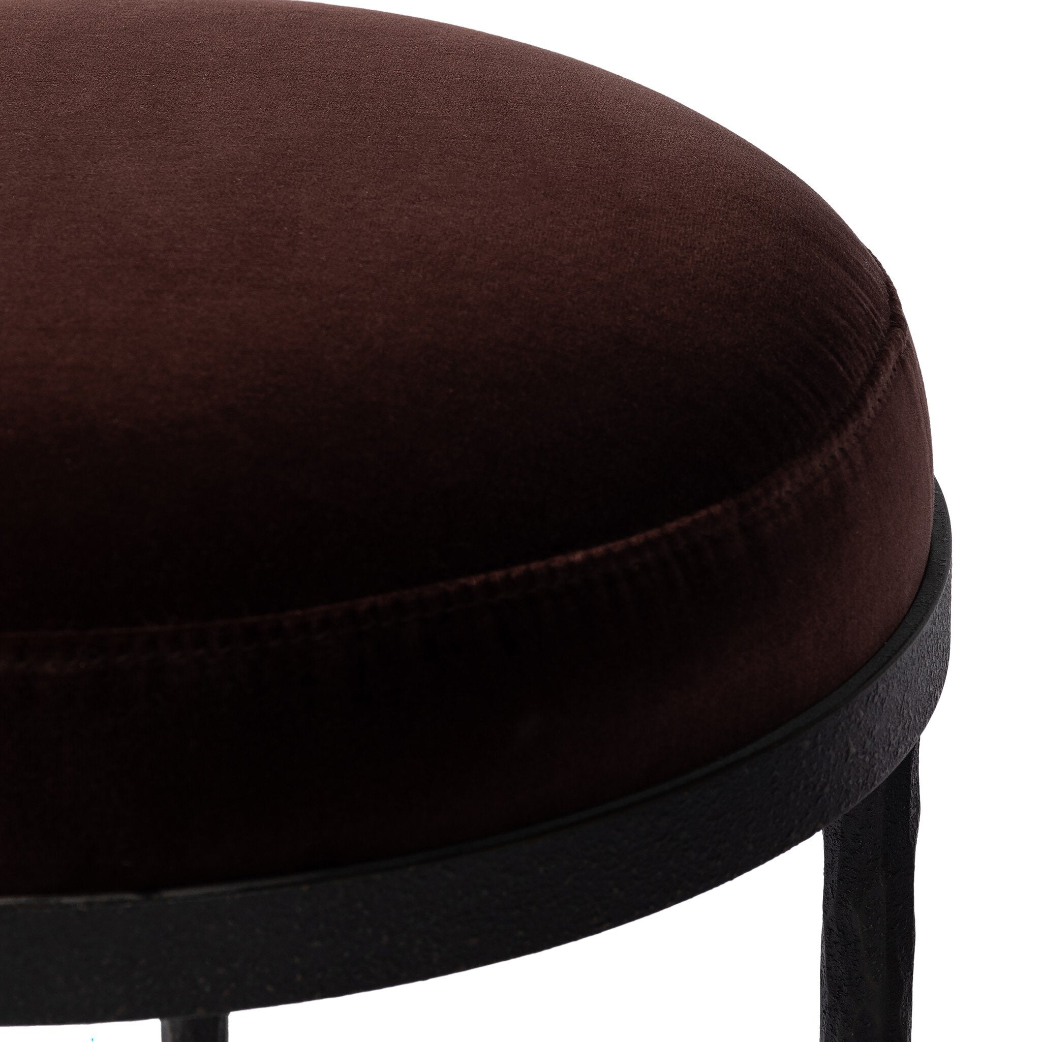 Four Hands Corinne Accent Stool — Surrey Plum-Textured Bronze-Hammered Bronze