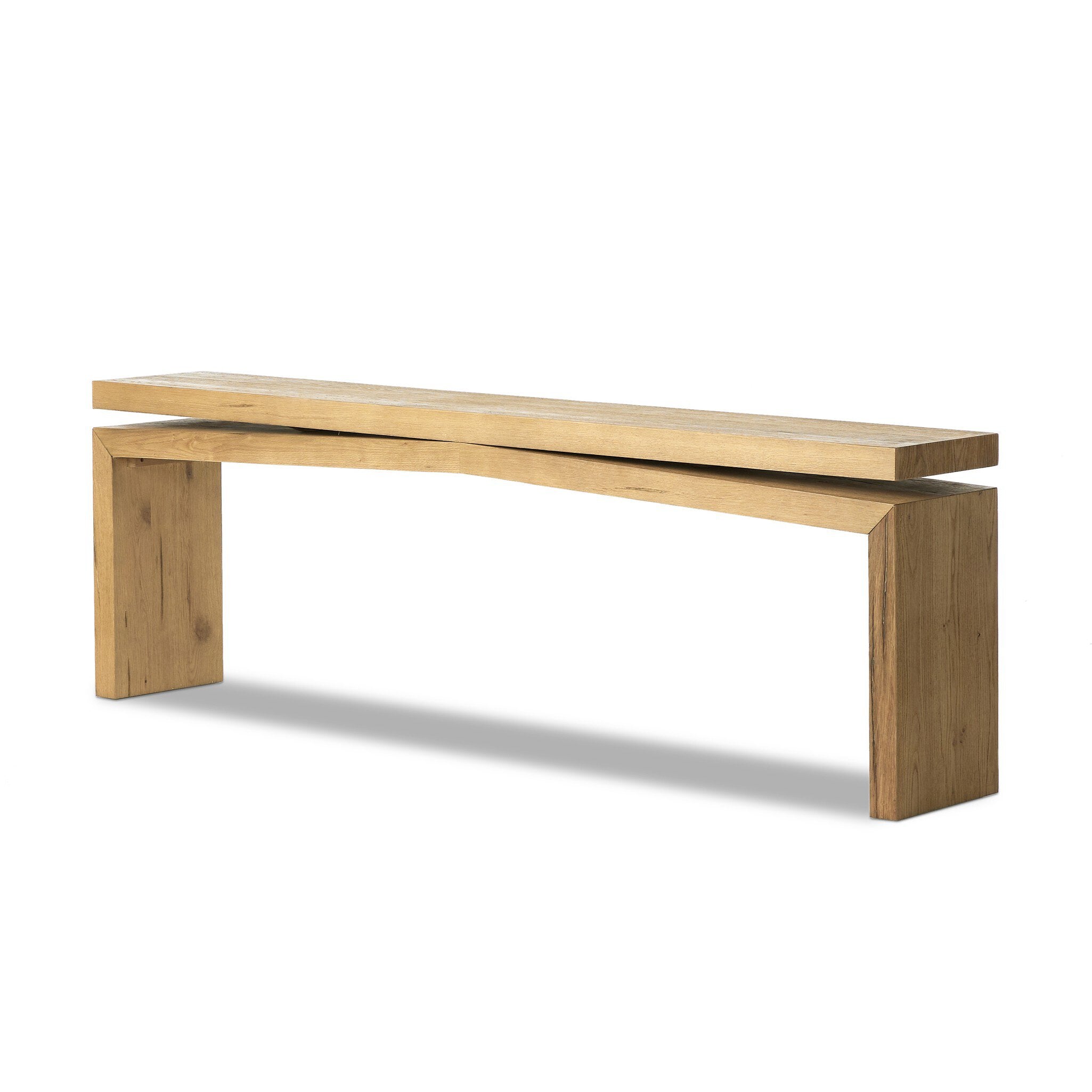 Four Hands Matthes Console Table - 94" — Worn Oak Veneer