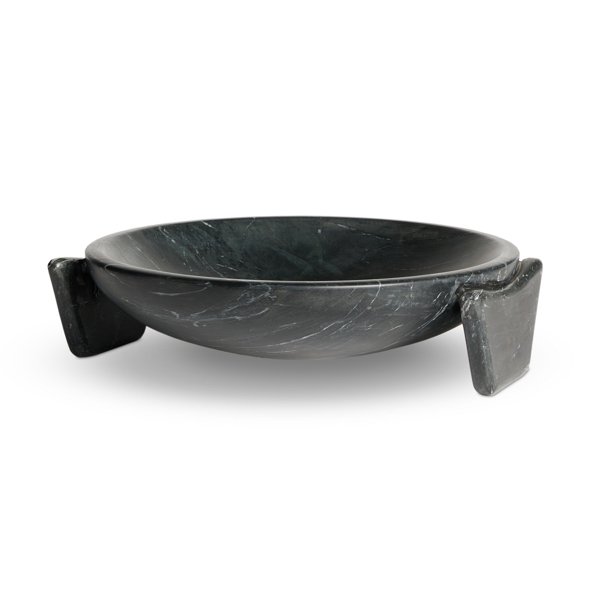 Four Hands Cradle Bowl — Black Marble
