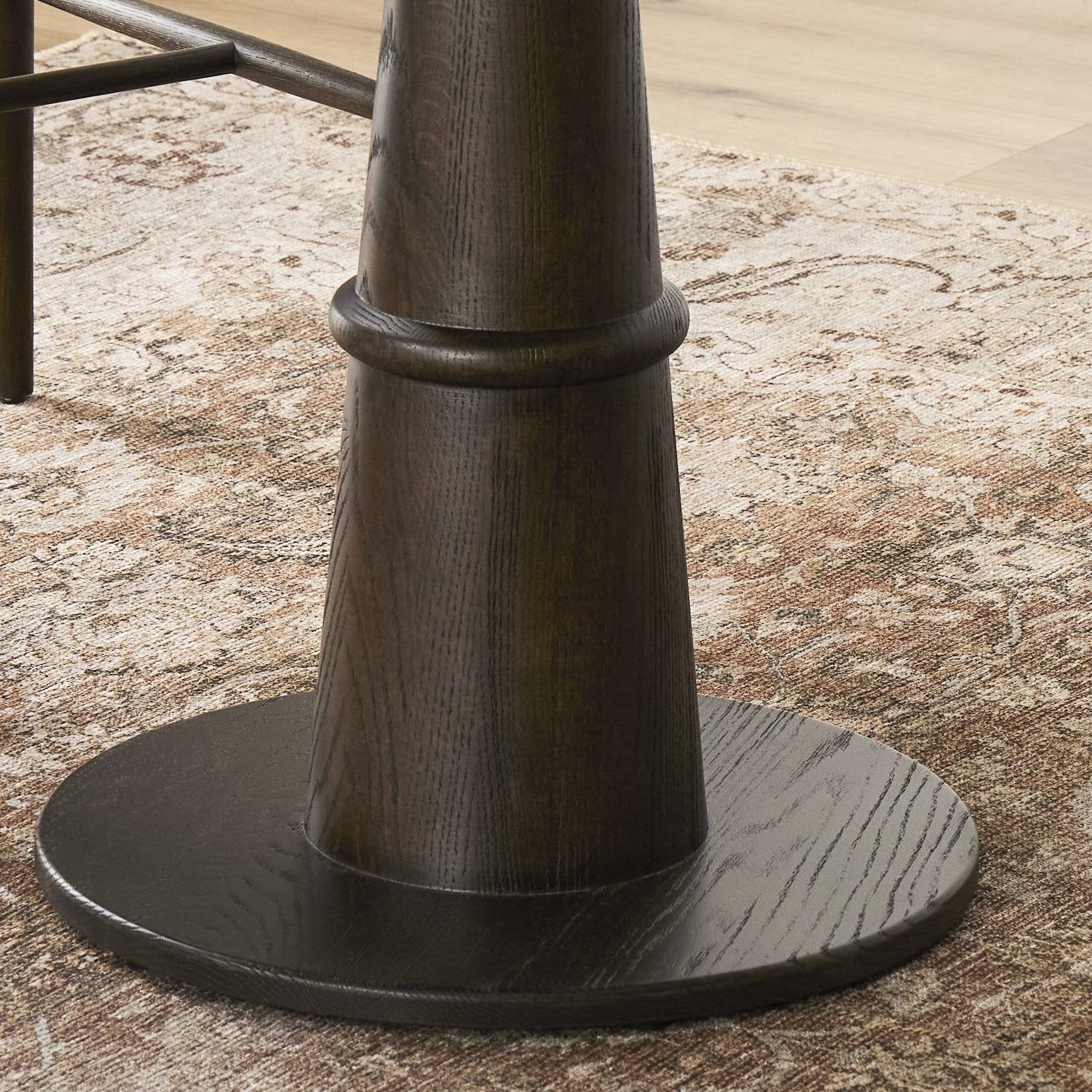 Four Hands Goetz Bistro Table — Brown Ash-Brown Oak Veneer