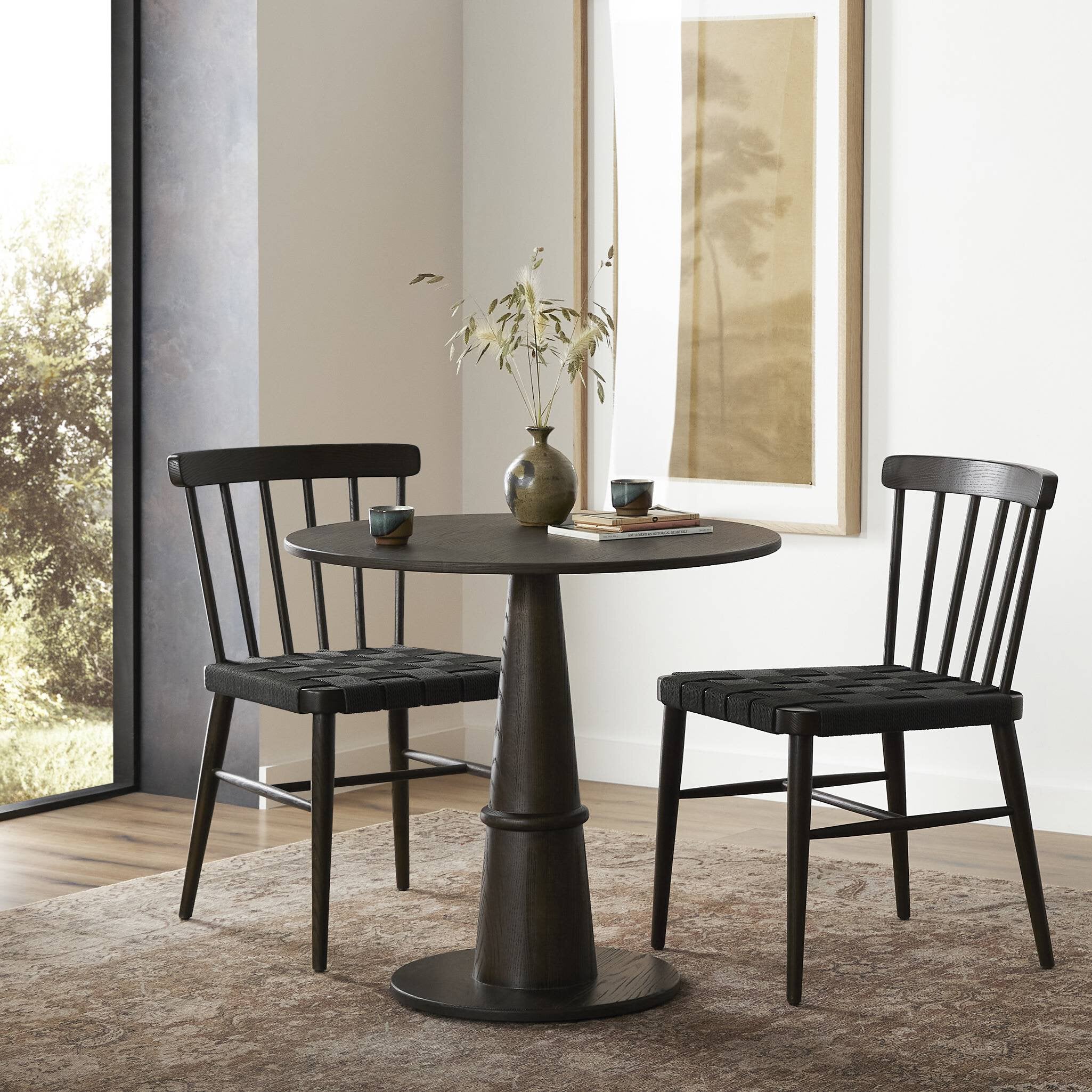 Four Hands Goetz Bistro Table — Brown Ash-Brown Oak Veneer