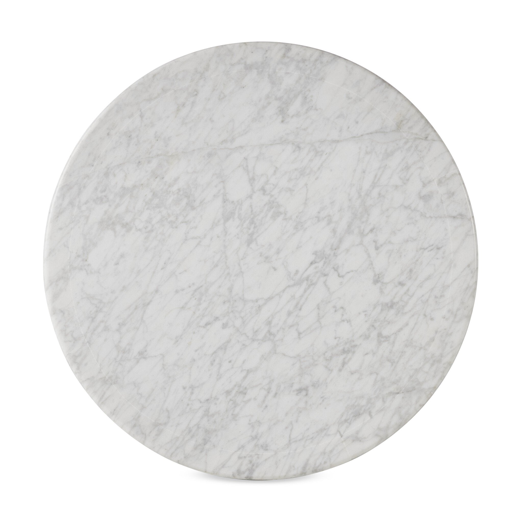 Four Hands Goetz Bistro Table — Honed White Marble-Brown Ash