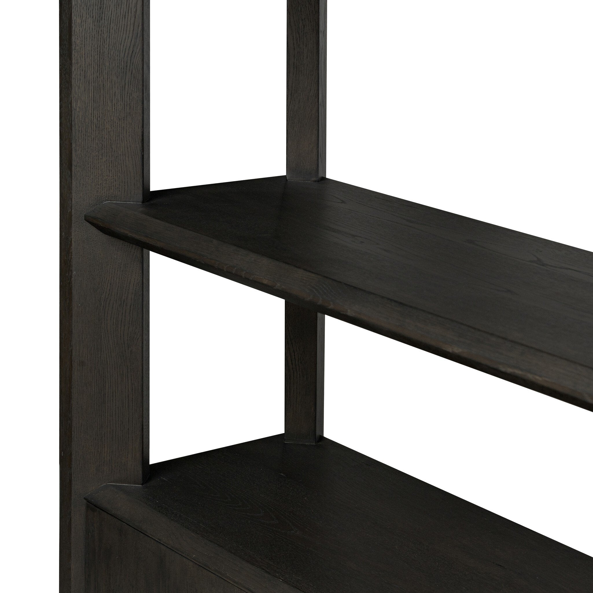 Four Hands Orwin Wide Bookshelf — Smoked Black Oak-Smoked Black Oak Veneer