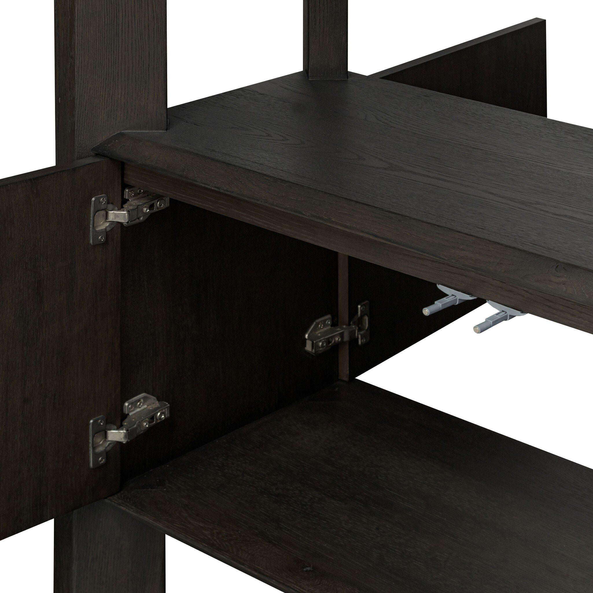 Four Hands Orwin Wide Bookshelf — Smoked Black Oak-Smoked Black Oak Veneer