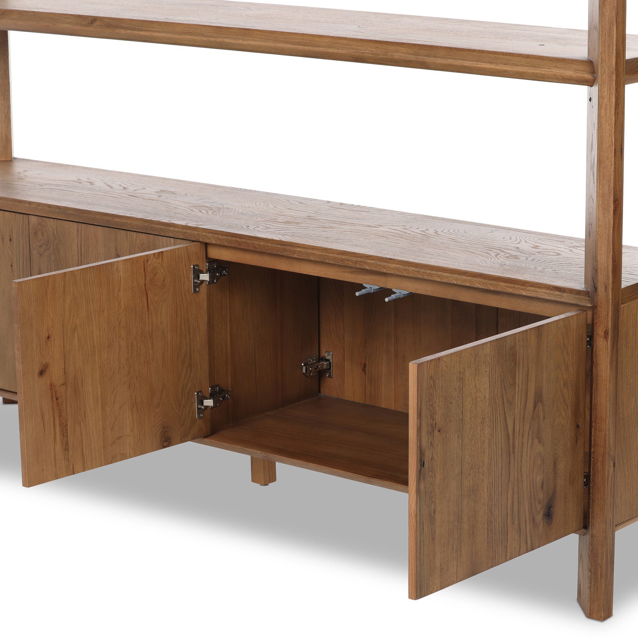 Four Hands Orwin Wide Bookshelf — Worn Oak-Worn Oak Veneer