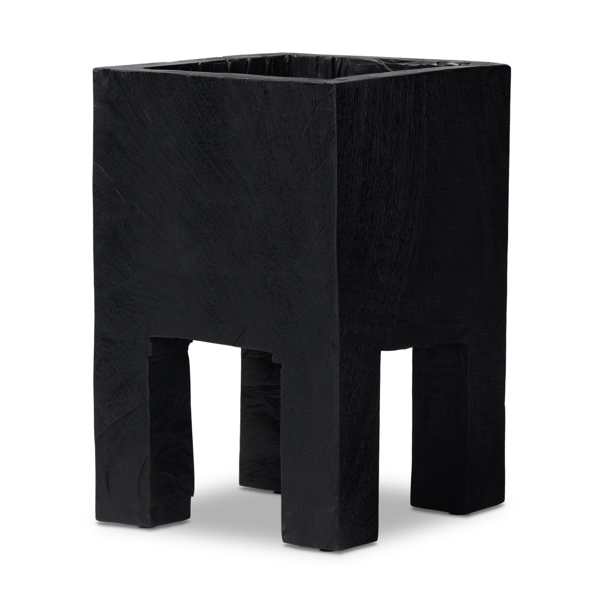 Four Hands Tora Planter — Carbonized Black