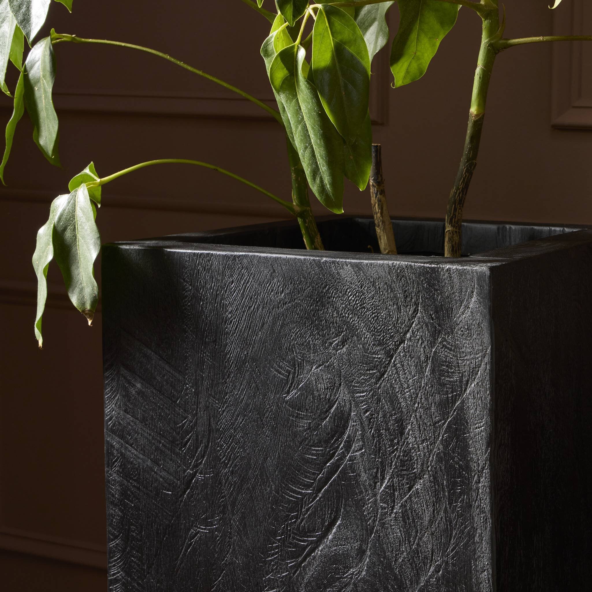 Four Hands Tora Planter — Carbonized Black