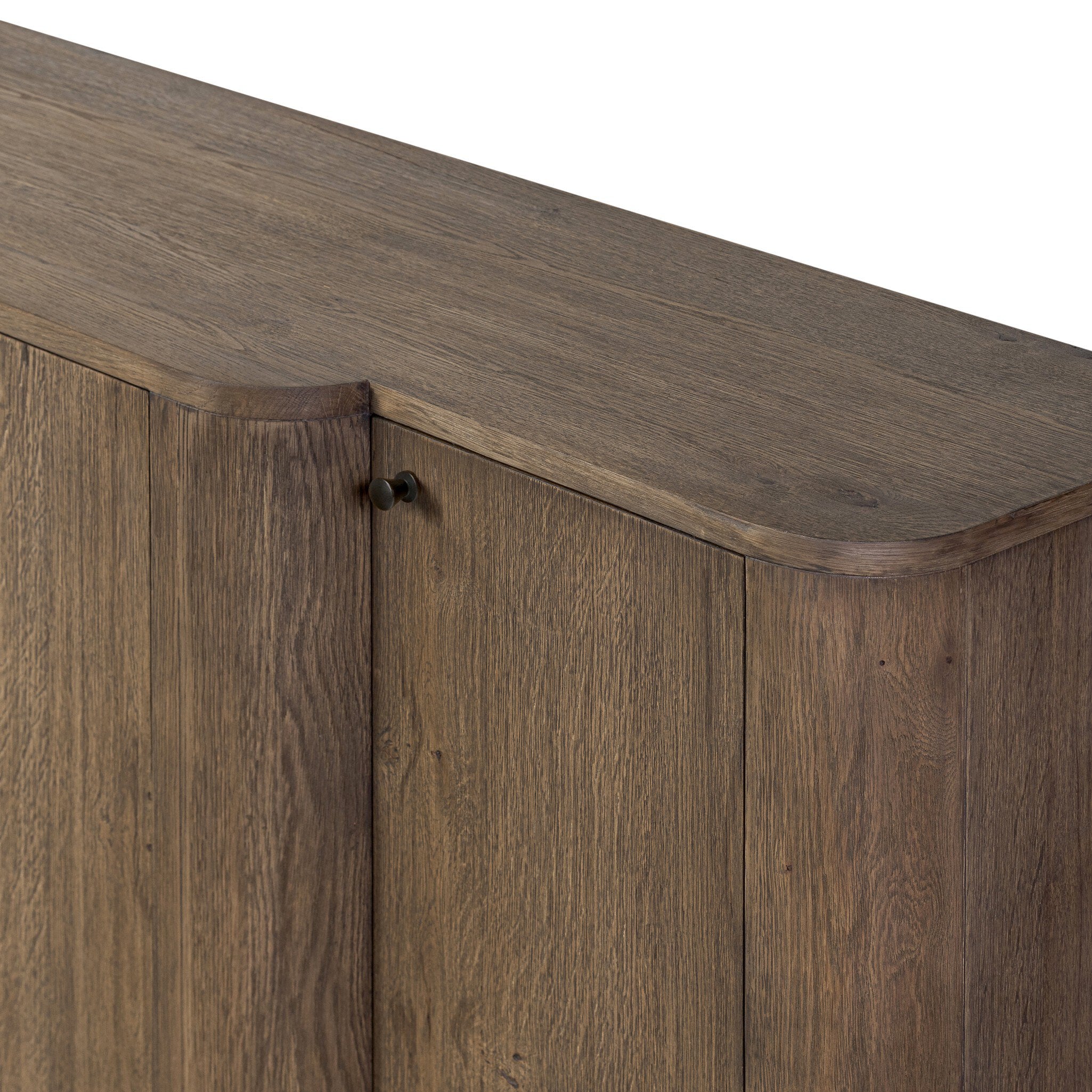 Four Hands Leya Sideboard — Weathered Oak Veneer-Black Iron-Weathered Oak